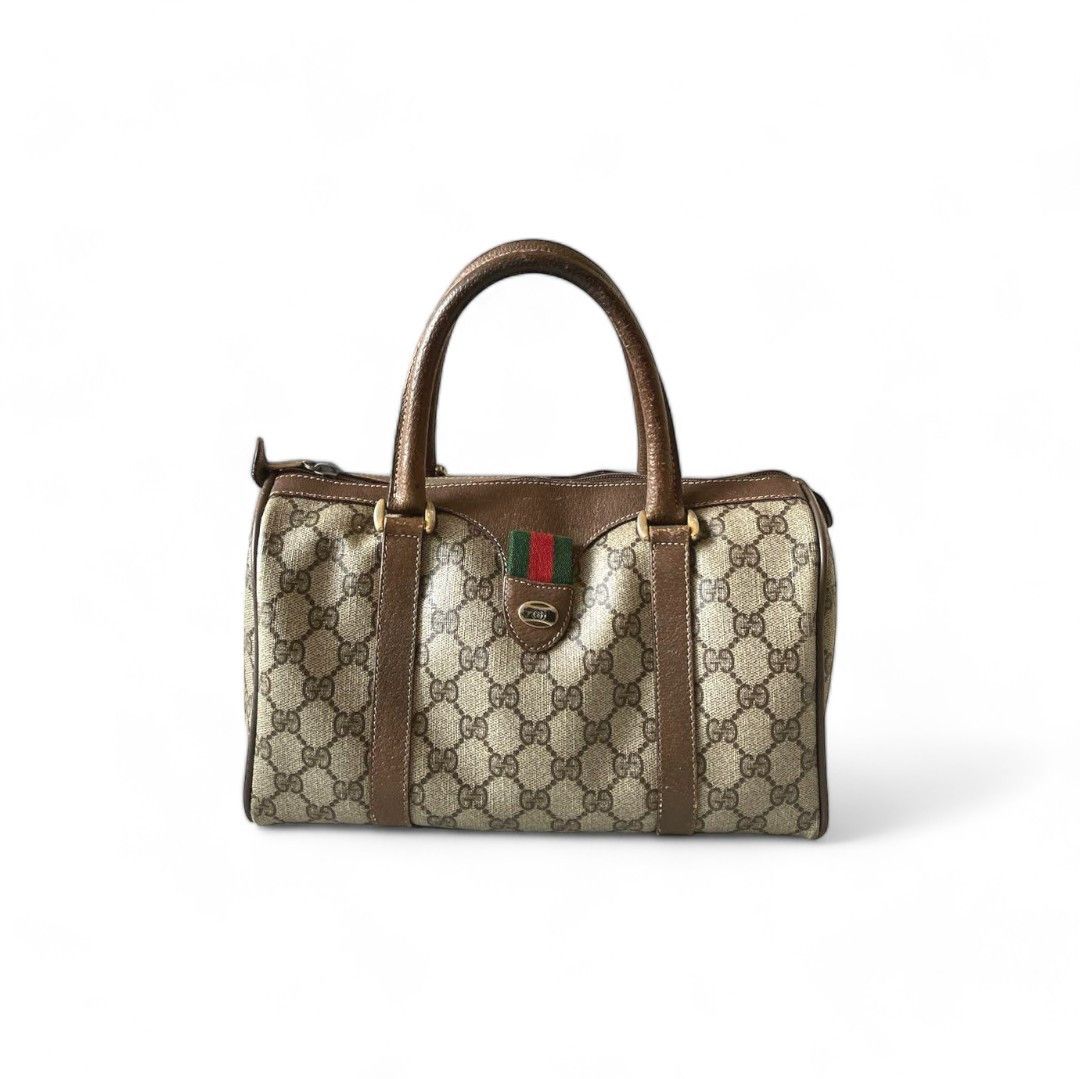 image of Gucci - Vintage Brown Boston Bag Monogram Luggage Travel, Men's