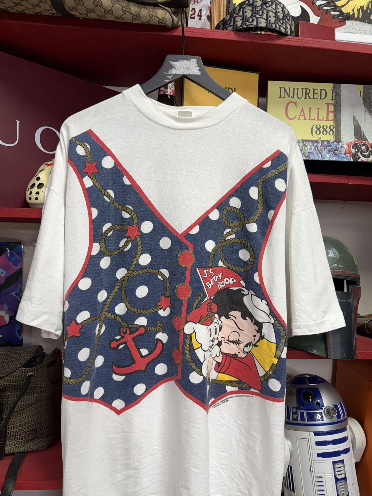 Vintage Vintage 90’s Betty Boop Sailor Tee Shirt 2XL Size US XXL / EU 58 / 5 - 2 Thumbnail