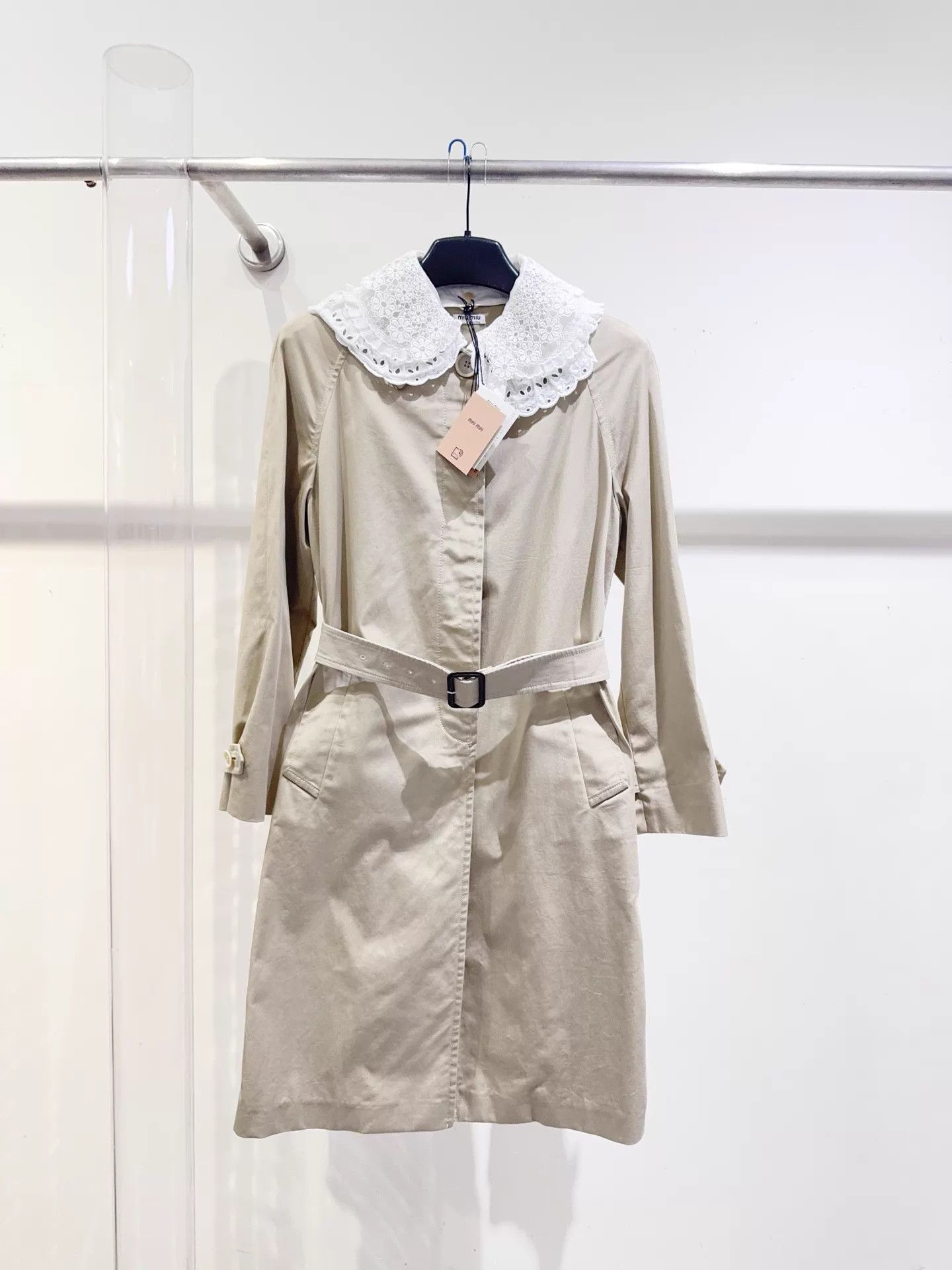 Miu Miu MIU MIU women's doll collar trench coat 42 new w/ tags Size M / US 6-8 / IT 42-44 - 1 Thumbnail