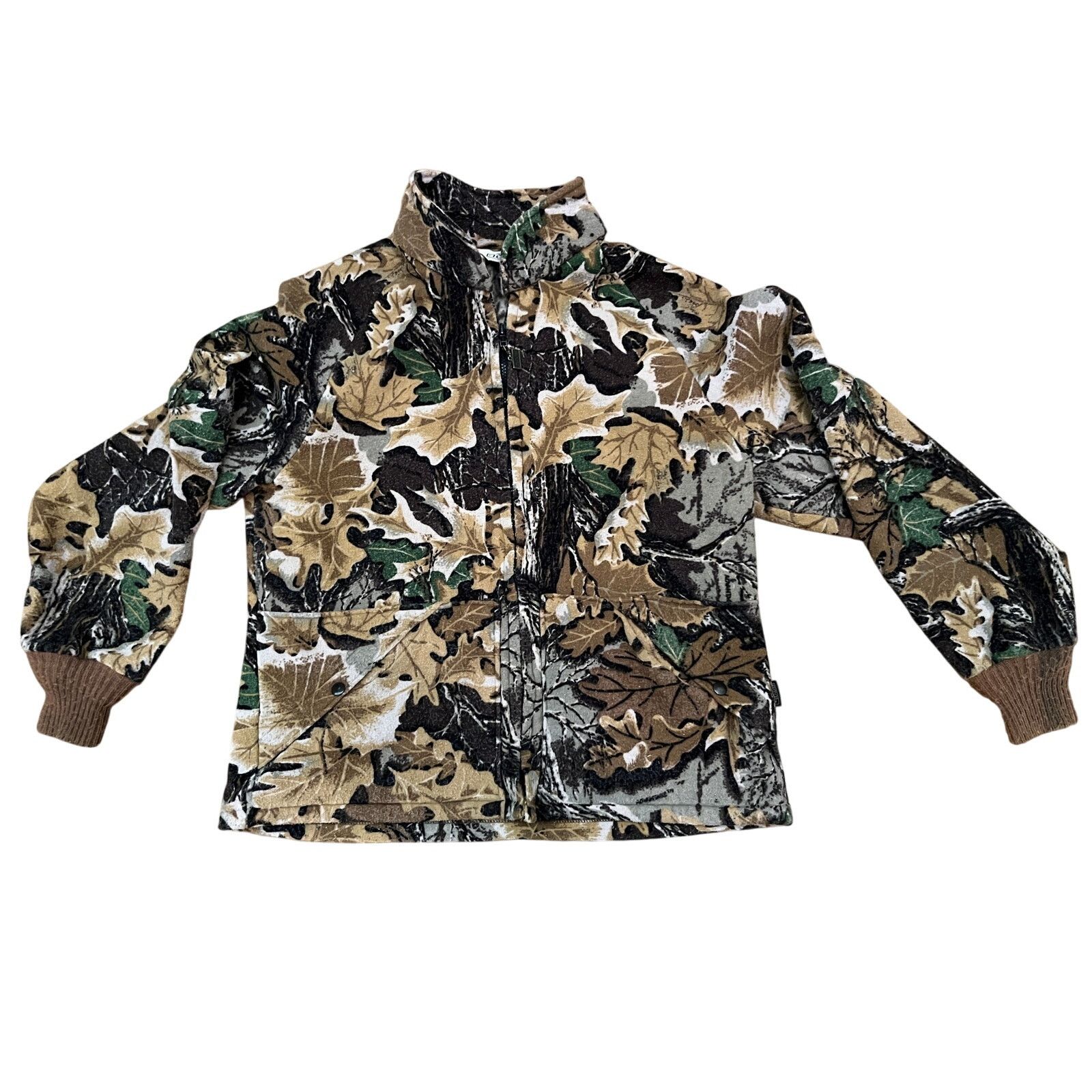 Vintage Walls Vintage Camo Leaf Pattern Fleece Jacket Made in USA XL Size US XL / EU 56 / 4 - 1 Thumbnail