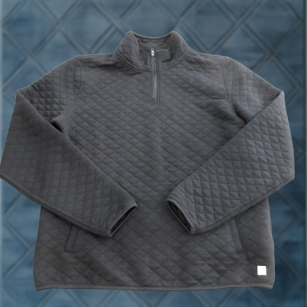 Marine Layer Marine Layer Shirt Mens L Black Sweatshirt Quilted Knit Zip Pullover Pockets Size US L / EU 52-54 / 3 - 1 Thumbnail