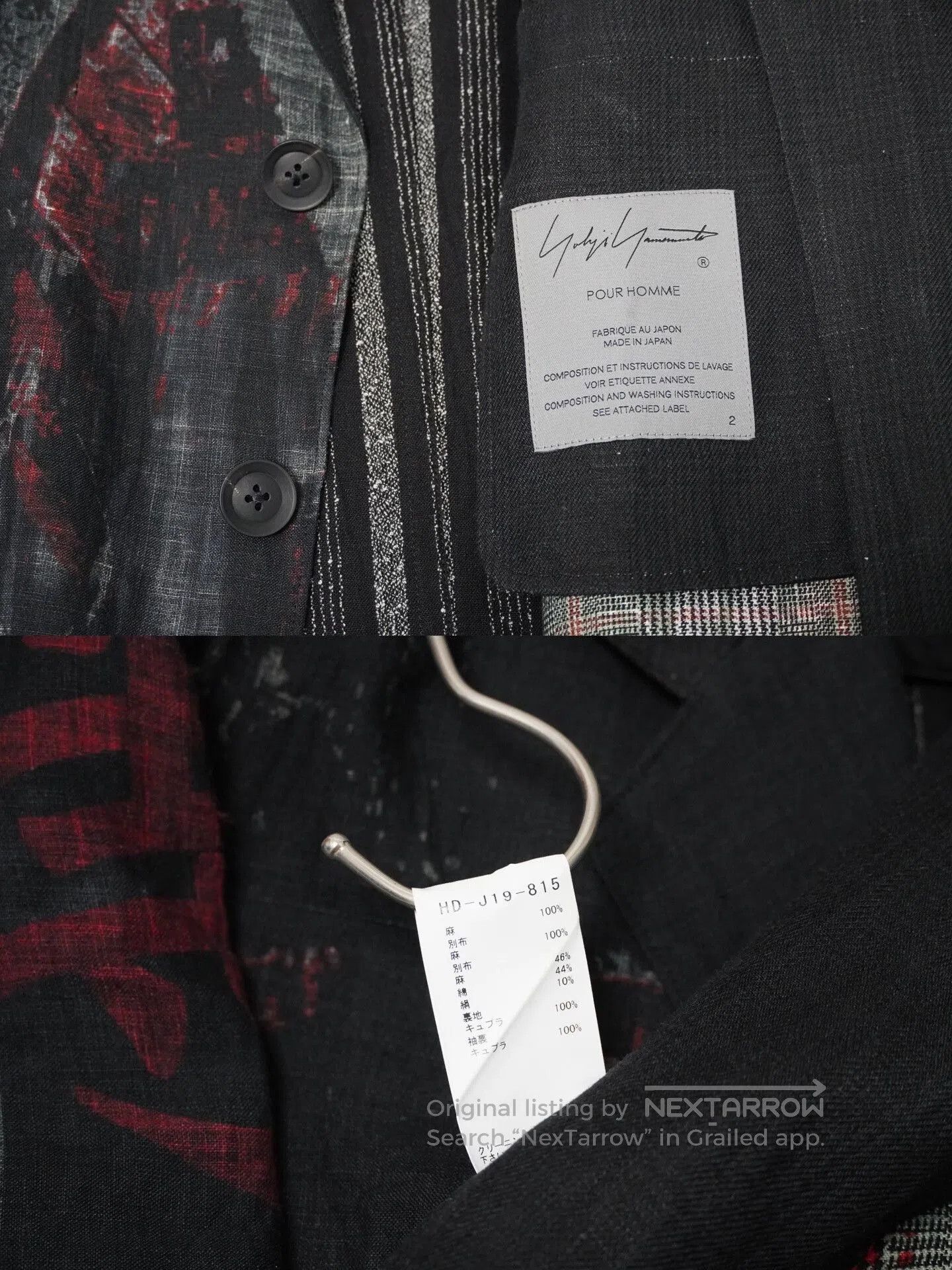 Yohji Yamamoto yohji yamamoto 2021ss jacket with deep slits. Size US M / EU 48-50 / 2 - 9 Thumbnail
