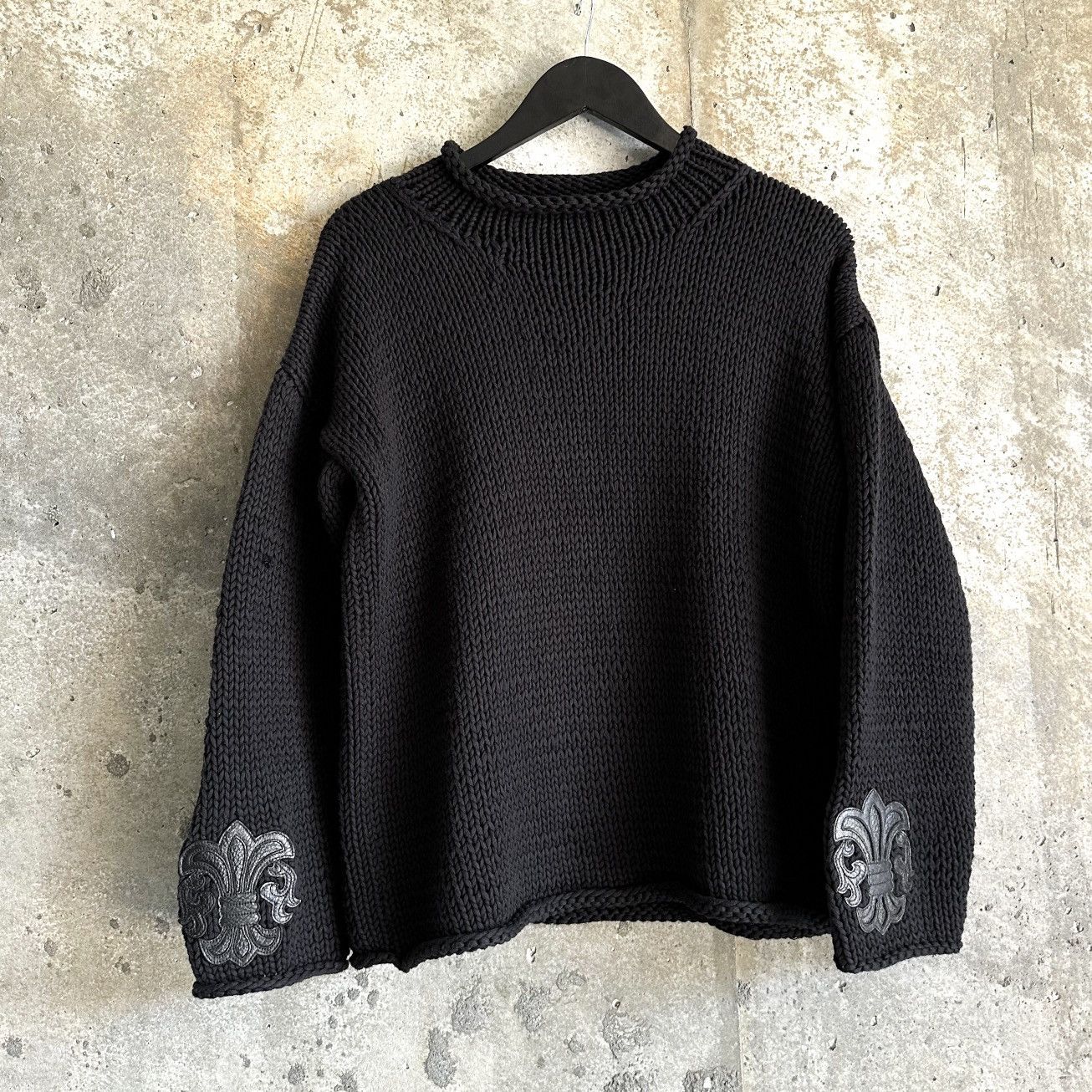 Chrome Hearts 2000’s Fleur Cross Patch Roll Neck Heavy Knit Sweater Size US M / EU 48-50 / 2 - 3 Thumbnail