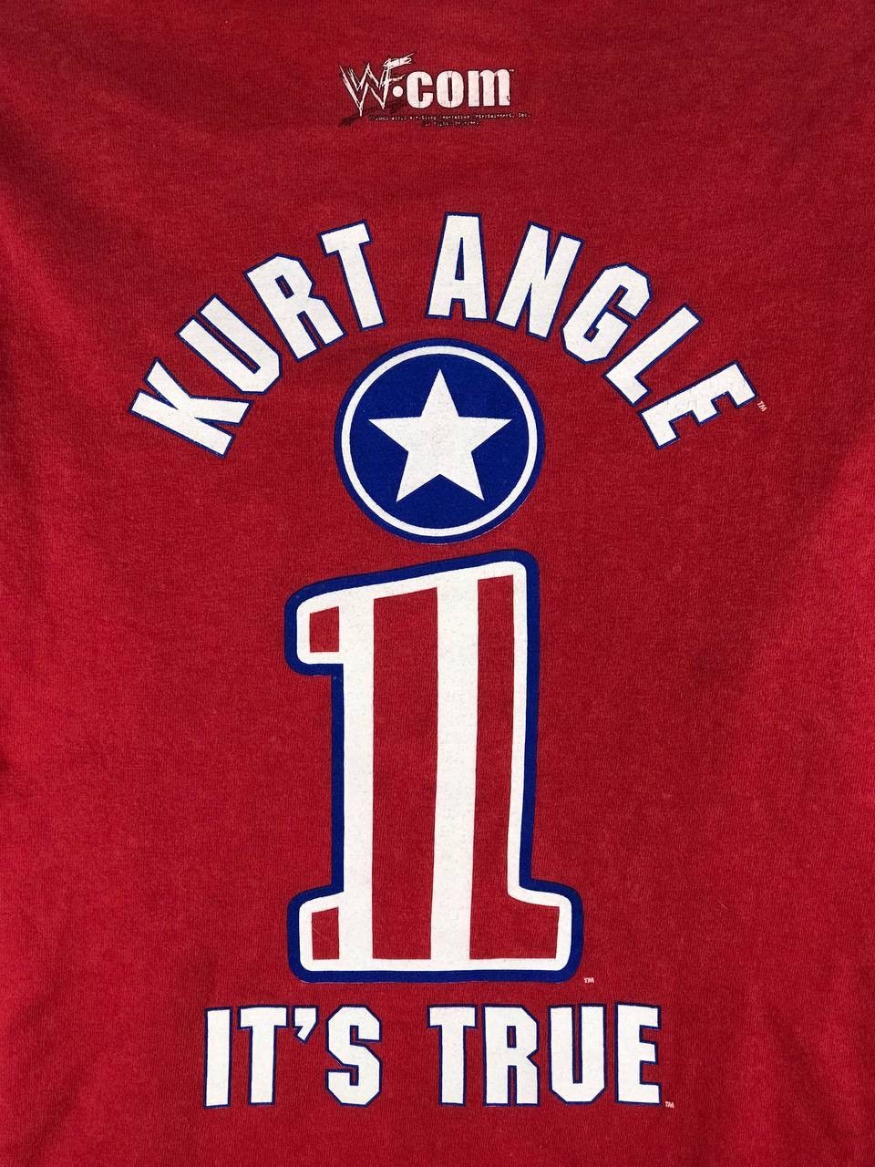 Vintage × WWE × WWF Vintage 2001 Kurt Angle ankle lock olympic wrestling gold Size US L / EU 52-54 / 3 - 7 Thumbnail