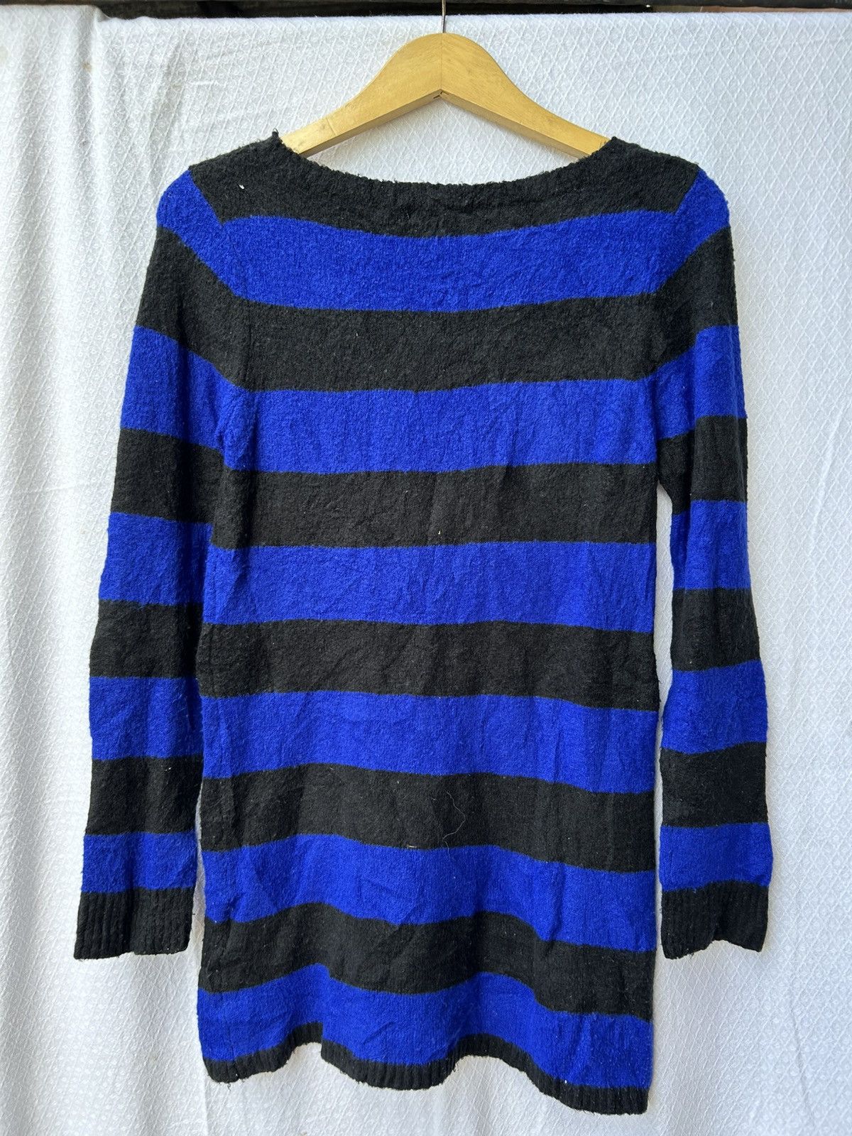 Japanese Brand Healty karen fuzzy mohair grunge striped knitted style Size US S / EU 44-46 / 1 - 2 Thumbnail