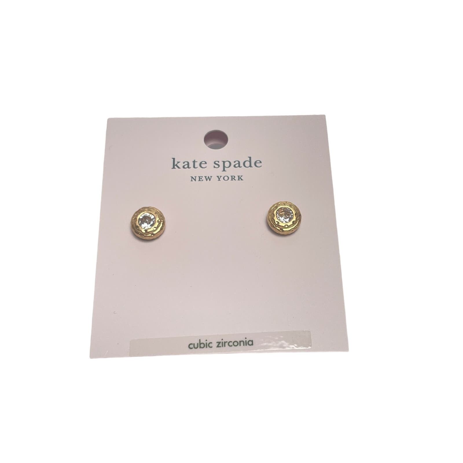 Kate Spade kate spade new york bezel cz hammered round stud earrings Size ONE SIZE - 1 Thumbnail