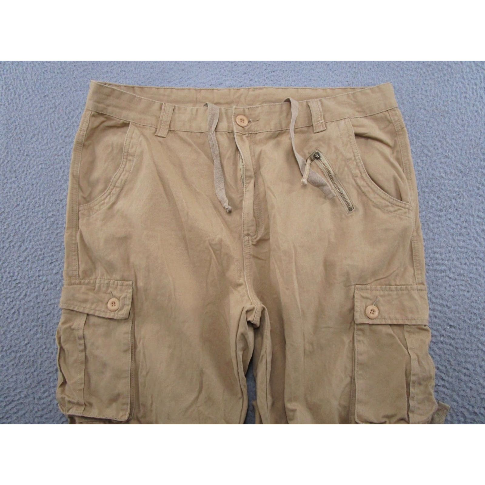 Vintage MustWay Mens Cargo Pants Size 40 Military Cargo Pants Yellow 40 Inch Waist Canvas Cotton Tapered Regular Front Flat Front Size US 40 / EU 56 - 3 Thumbnail