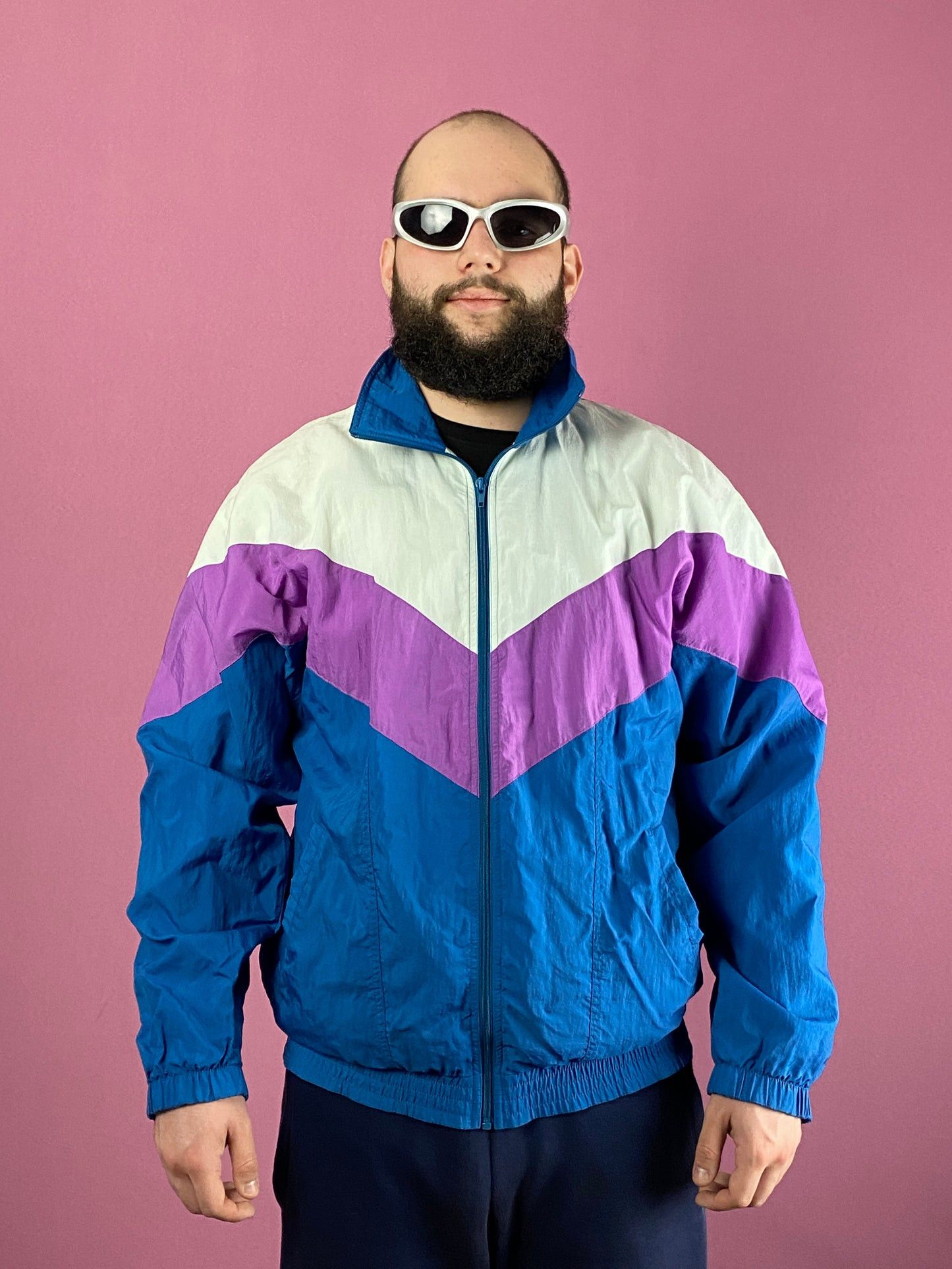 Vintage 90s Vintage Men's Windbreaker Jacket - L Size US L / EU 52-54 / 3 - 1 Thumbnail