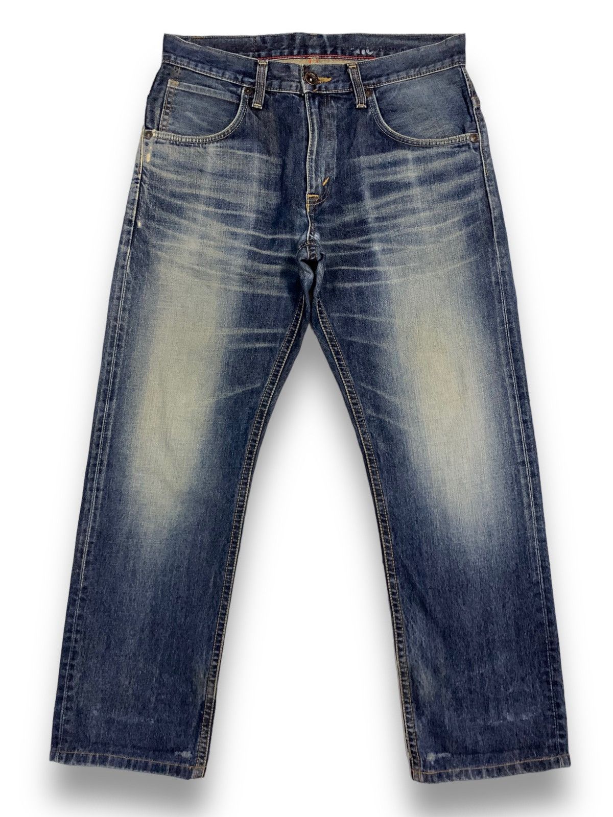 image of Exclusive Vintage Edwin Xv Blue Wash Distressed Jeans, Men's (Size 35)