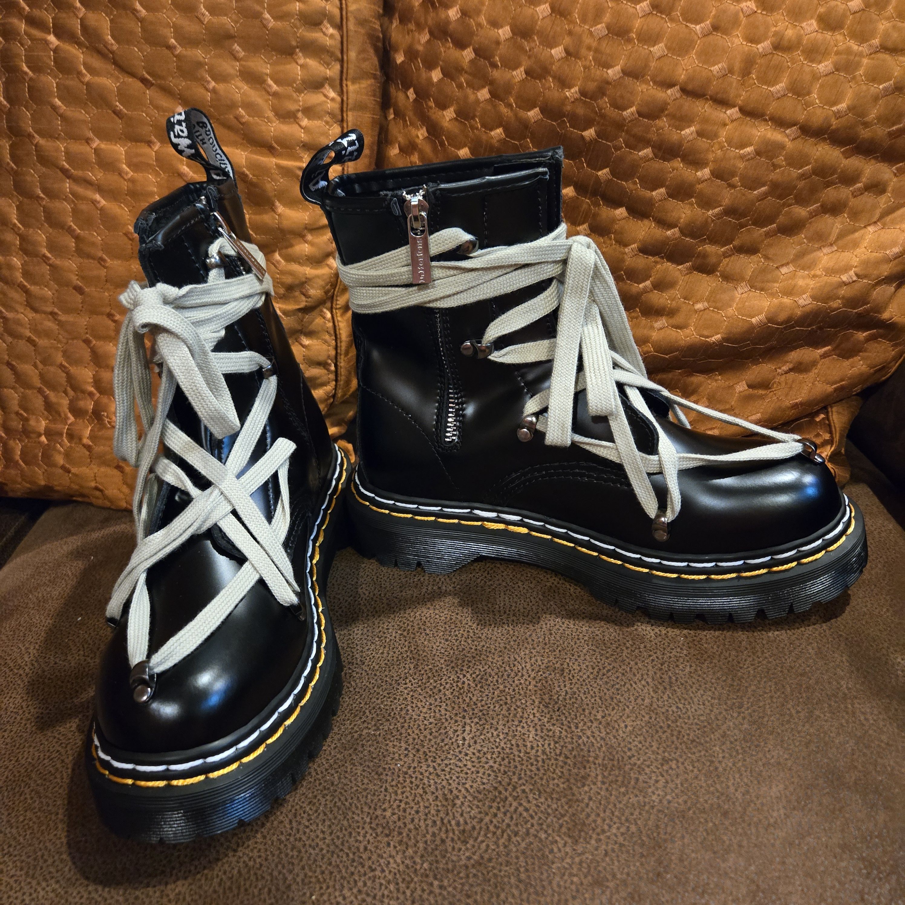 Dr. Martens Doc Dr Martens x Rick Owens 1460 Bex Leather Lace-Up Boot Size US 7 / IT 37 - 2 Thumbnail