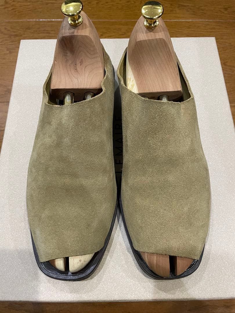 Lemaire LEMAIRE Suede Open-toe Flat Mule Sandals Beige 41 Size US 8 / EU 41 - 4 Thumbnail