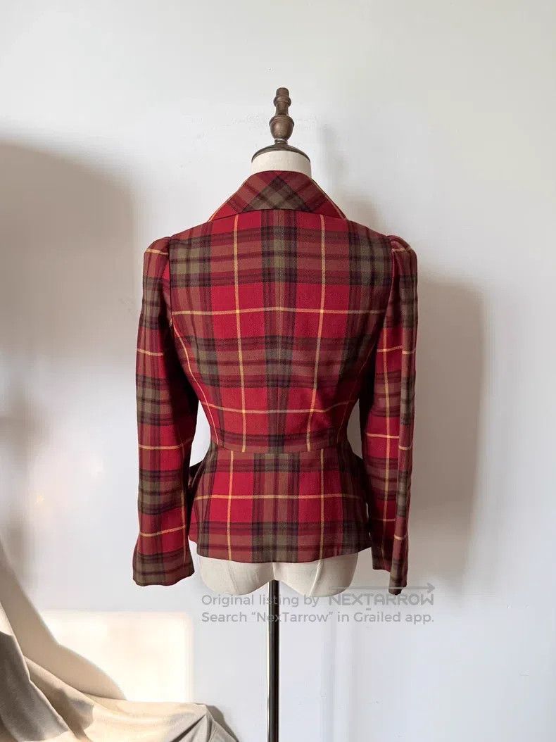 Vivienne Westwood Vivienne Westwood Red Plaid Heart Neckline Blazer Jacket Size L / US 10 / IT 46 - 3 Thumbnail