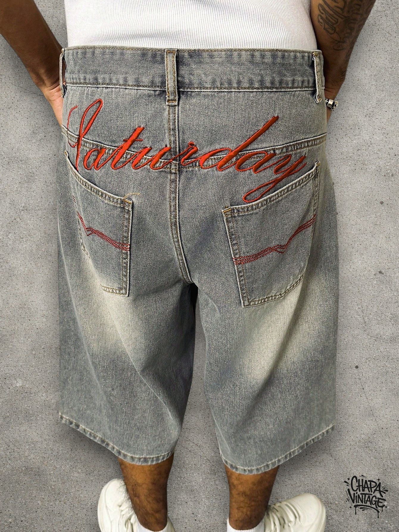 Japanese Brand Washed denim shorts Size US 32 / EU 48 - 4 Thumbnail