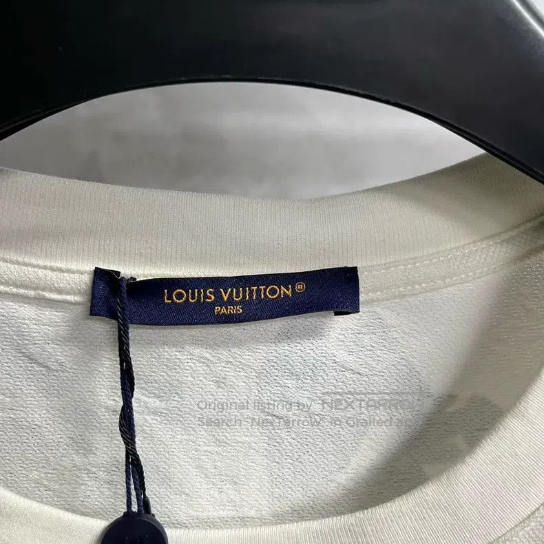 Louis Vuitton Louis Vuitton size 4l White Embroidered Floral Crew Neck T- Size US M / EU 48-50 / 2 - 2 Thumbnail