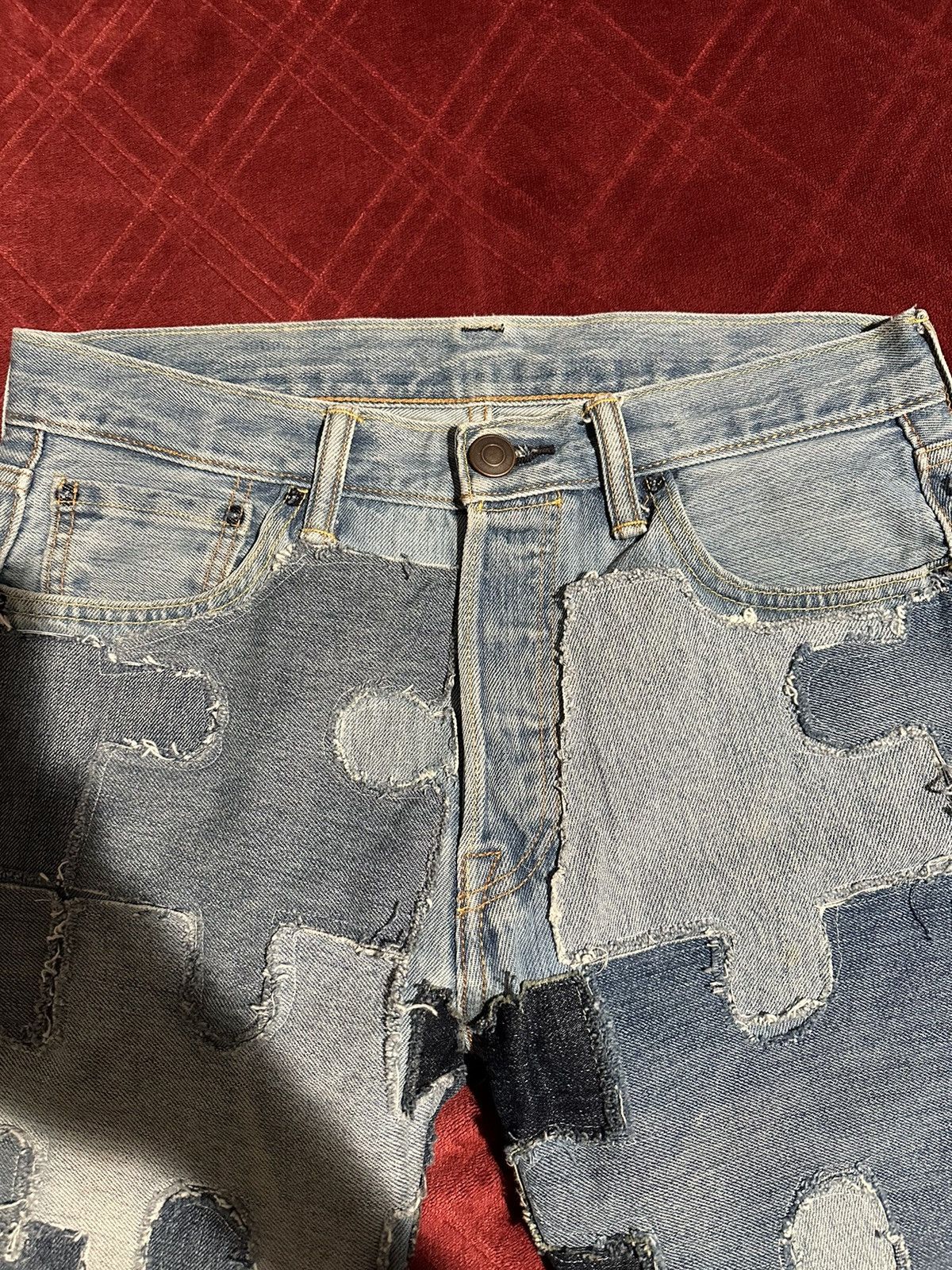 Designer × Vintage Roughcut Puzzle Piece Denim Size US 30 / EU 46 - 4 Thumbnail