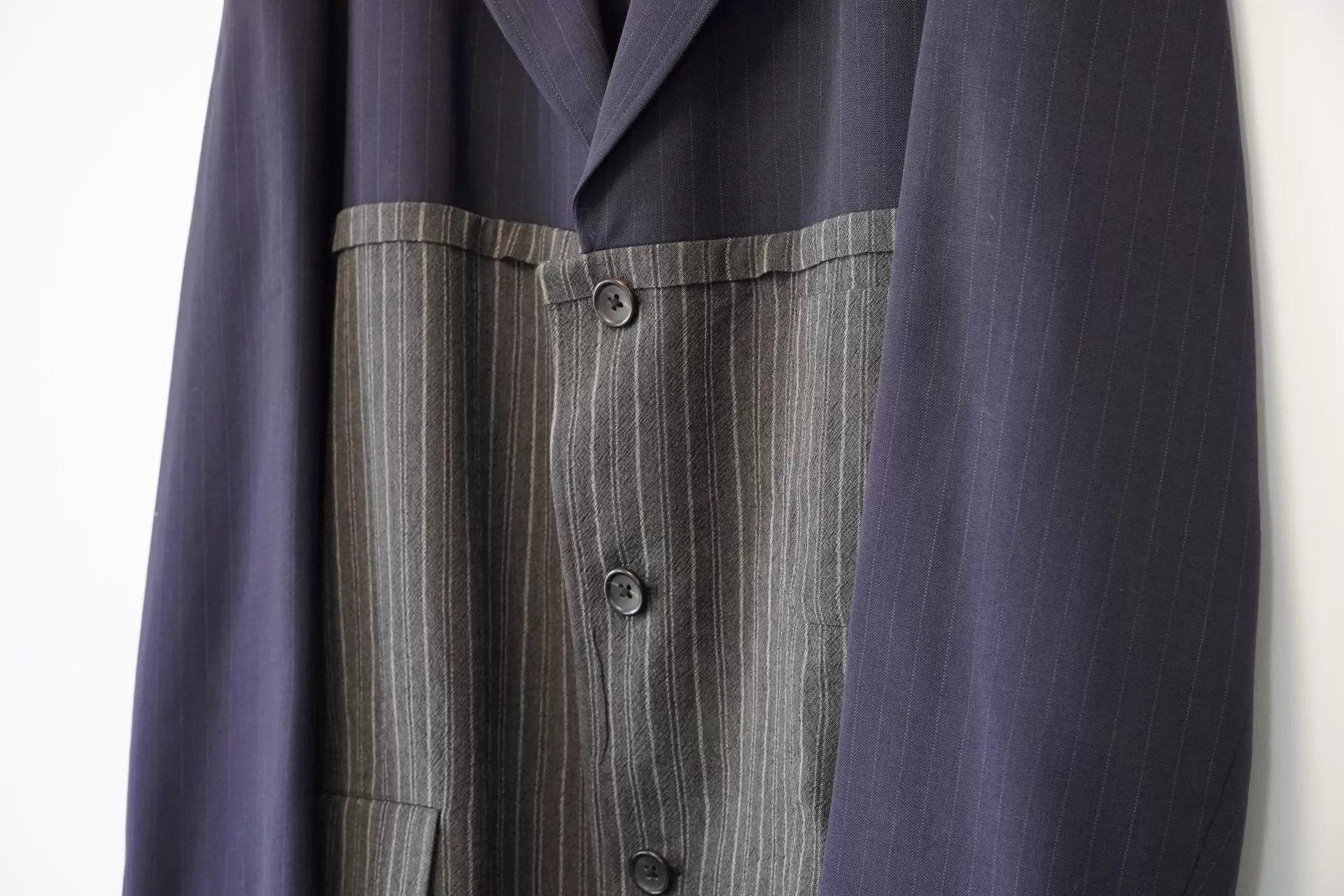 Yohji Yamamoto Yohji Yamamoto 94SS Paneled Striped Wool Jacket M Size US M / EU 48-50 / 2 - 3 Thumbnail
