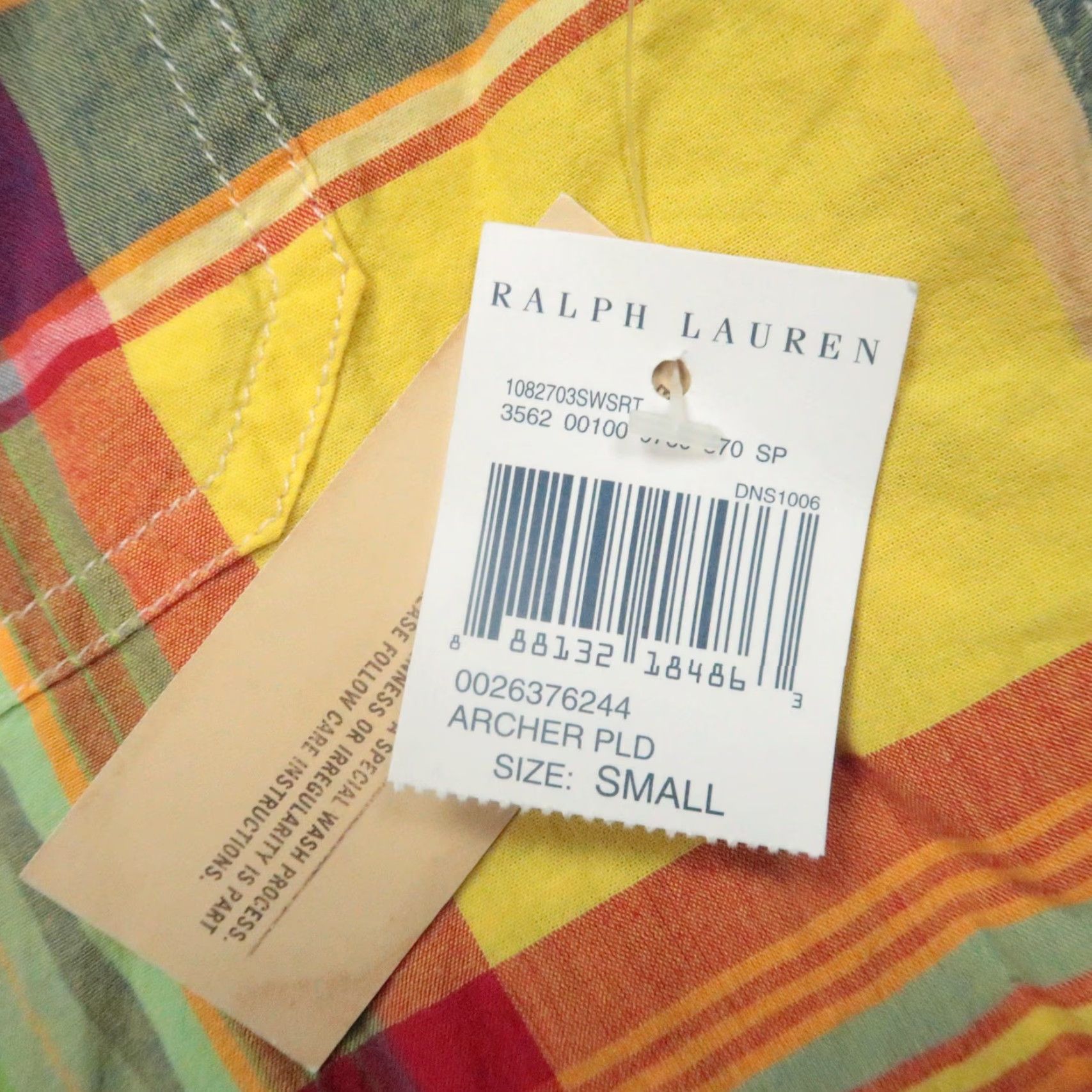 Ralph Lauren VINTAGE Ralph Lauren Denim & Supply Shirt Men Small Yellow Plaid Short Sleeve Cotton Casual 90s Size US S / EU 44-46 / 1 - 5 Thumbnail