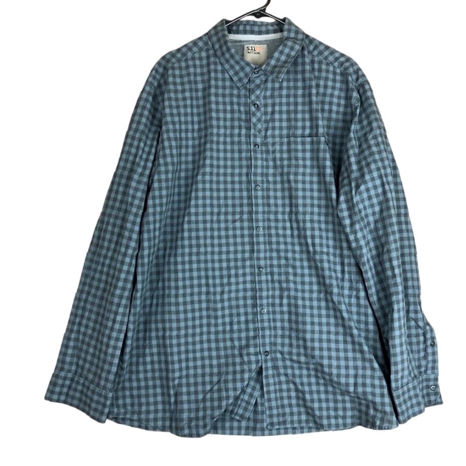 Vintage 5.11 Tactical Mens Shirt Blue Black Plaid Snap Button Down Long Sleeve XL Adult Mens Sh Size US XL / EU 56 / 4 - 2 Thumbnail
