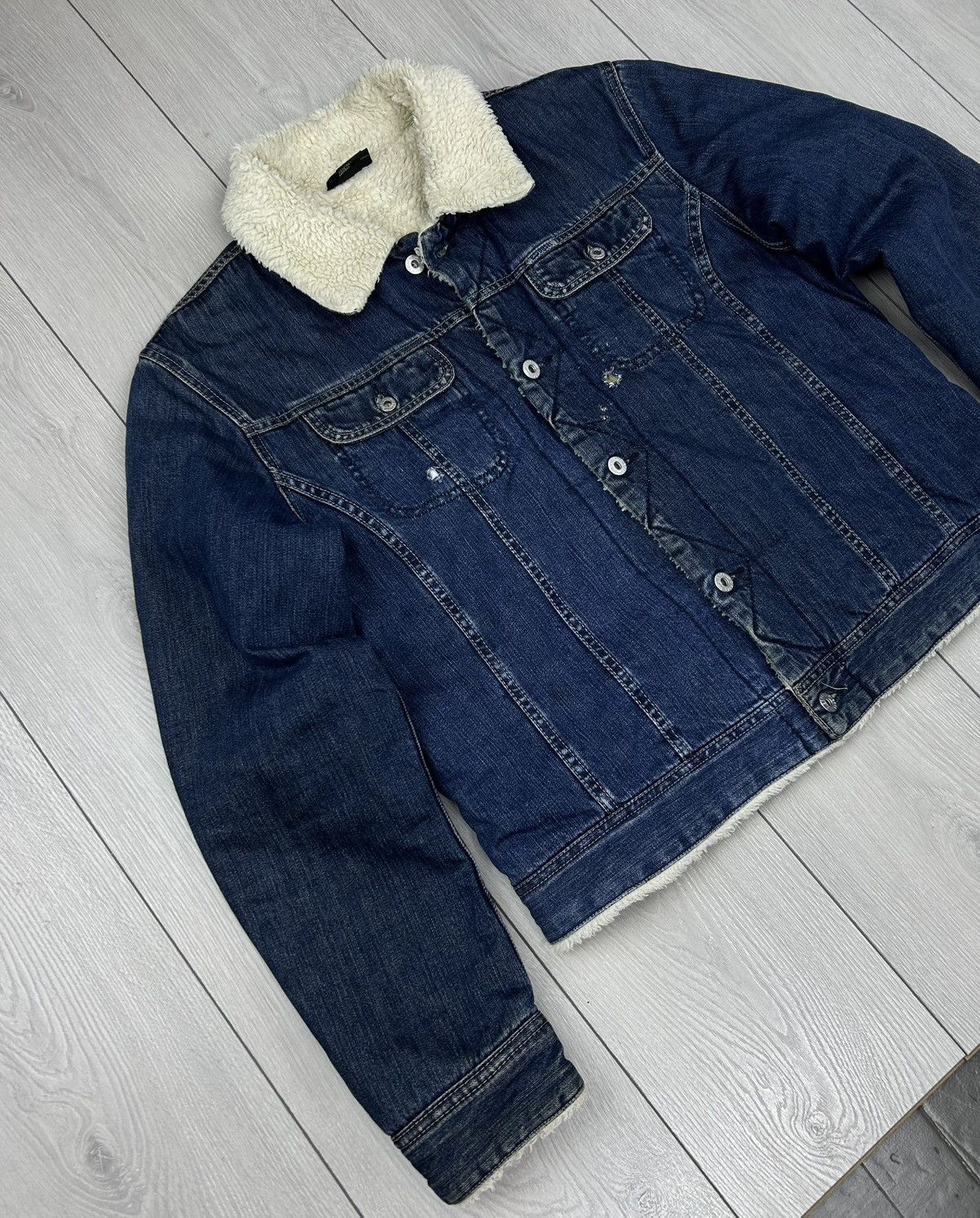 Diesel × Vintage Diesel Vintage Sherpa Denim Jacket Size M - L Blue Size US M / EU 48-50 / 2 - 3 Thumbnail