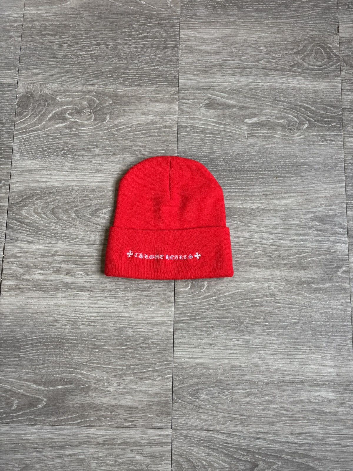 Chrome Hearts Chrome Hearts Red Triple Cross Cemetery Beanie Size ONE SIZE - 3 Thumbnail