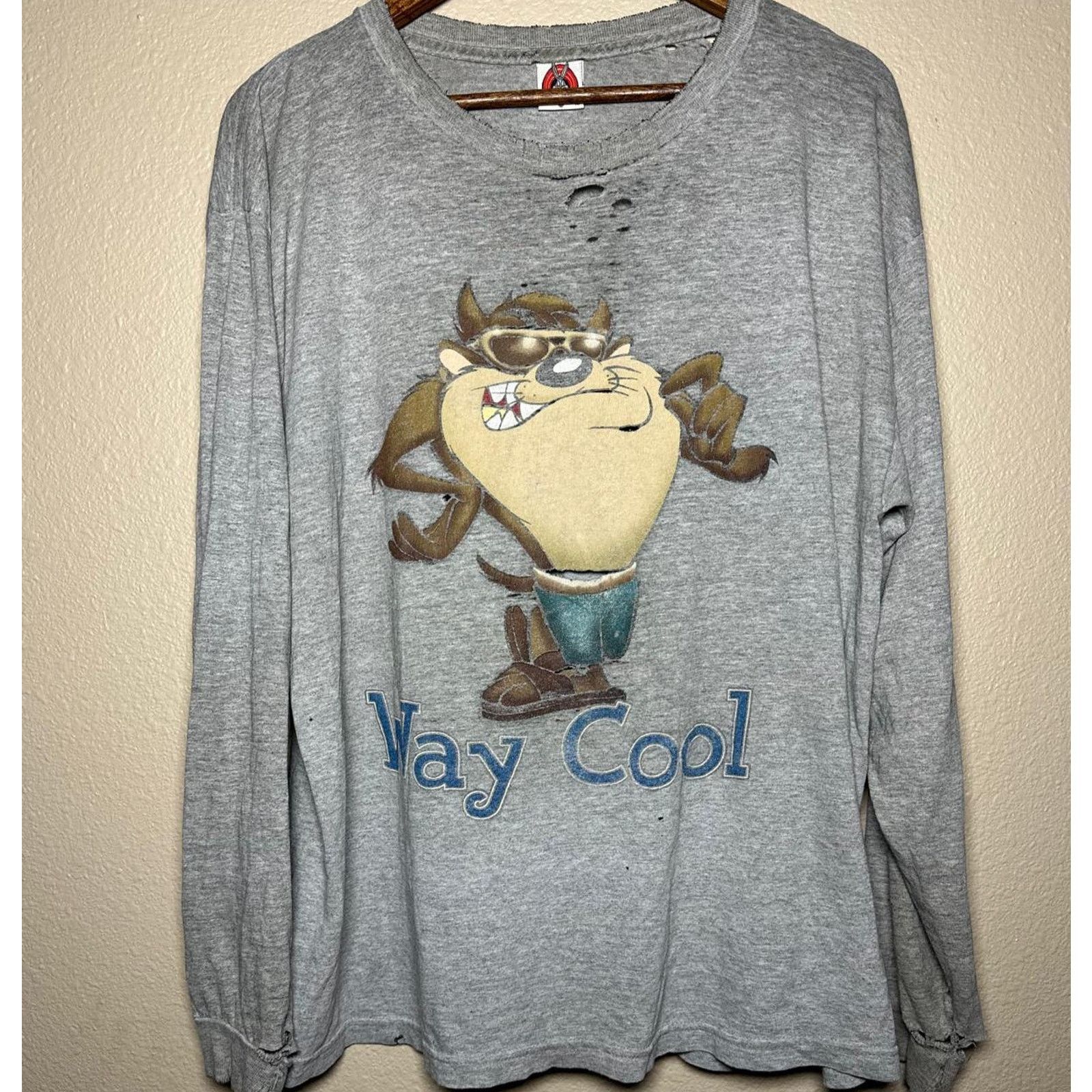 Other 😎 Vintage Looney Tunes Taz “Way Cool”Sweatshirt – Size L Size L / US 10 / IT 46 - 1 Thumbnail