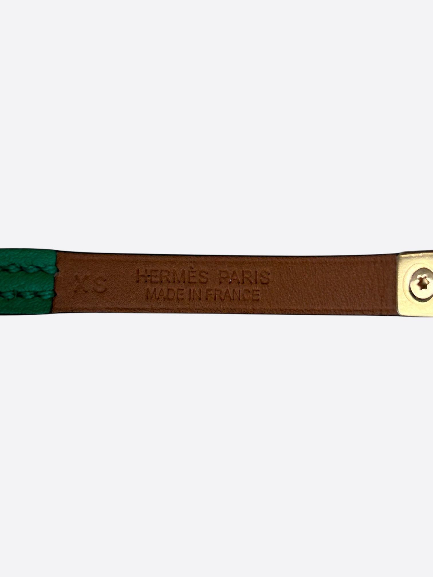 Hermes Hermes Green Swift & Gold Hardware Mini Rivale Bracelet Size ONE SIZE - 3 Thumbnail