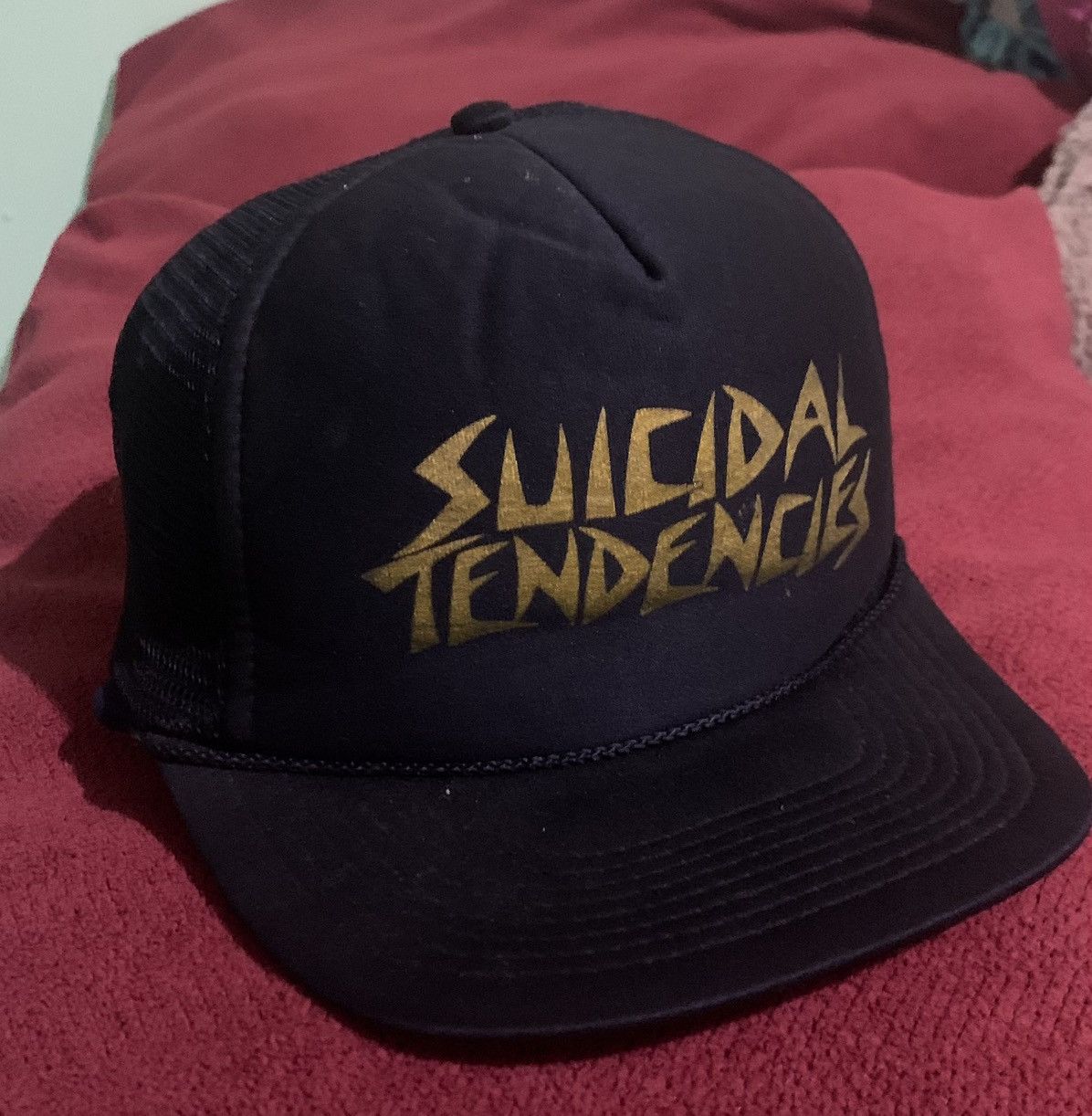 image of Band Tees x Rock Band Vintage 90's Suicidal Tendencies Trucker Hat in Black, Men's