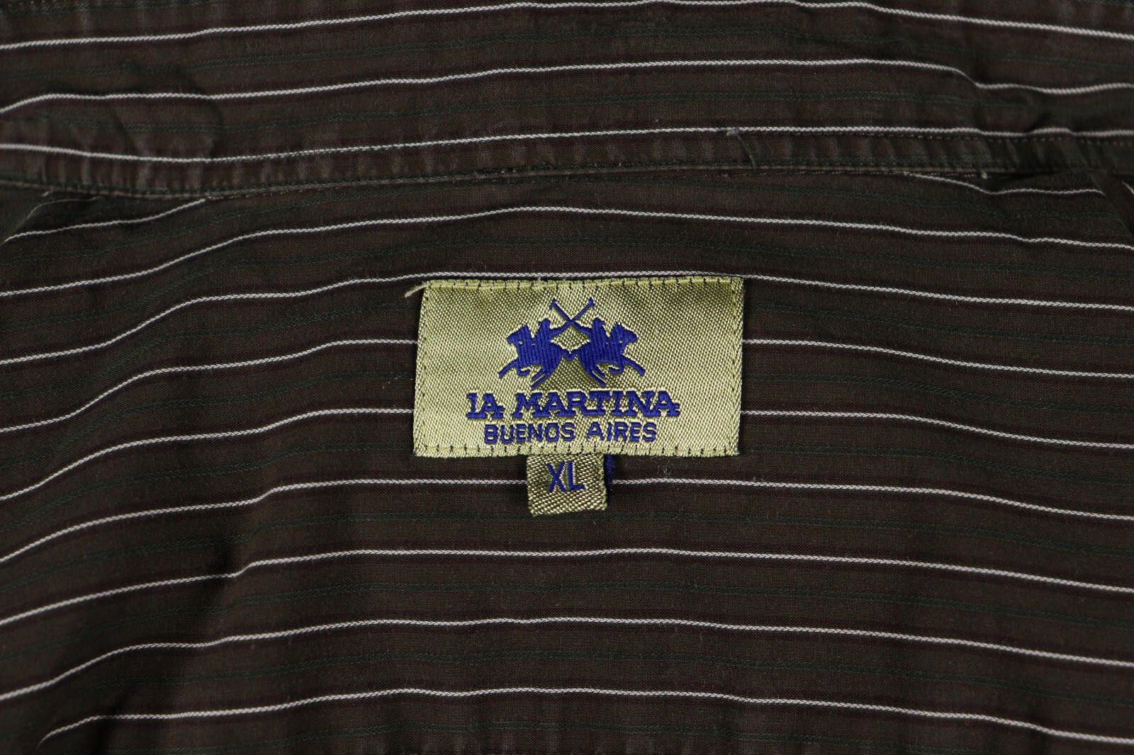 La Martina La Martina Buenos Aires Brown Stripe Shirt Size XL Size US XL / EU 56 / 4 - 9 Thumbnail
