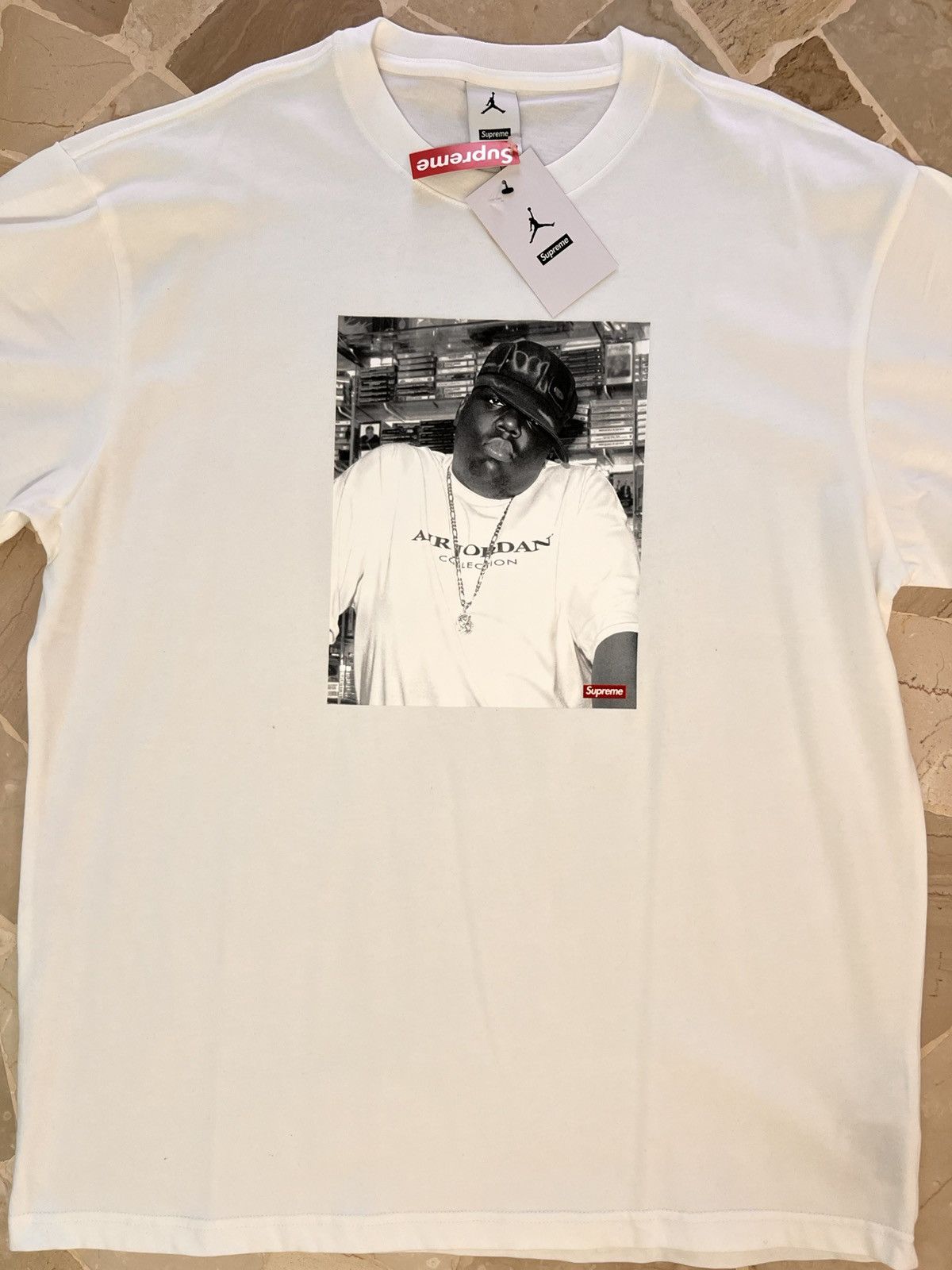 Jordan Brand M Supreme Jordan Biggie Notorious BIG tee Tshirt white photo Size US M / EU 48-50 / 2 - 8 Thumbnail