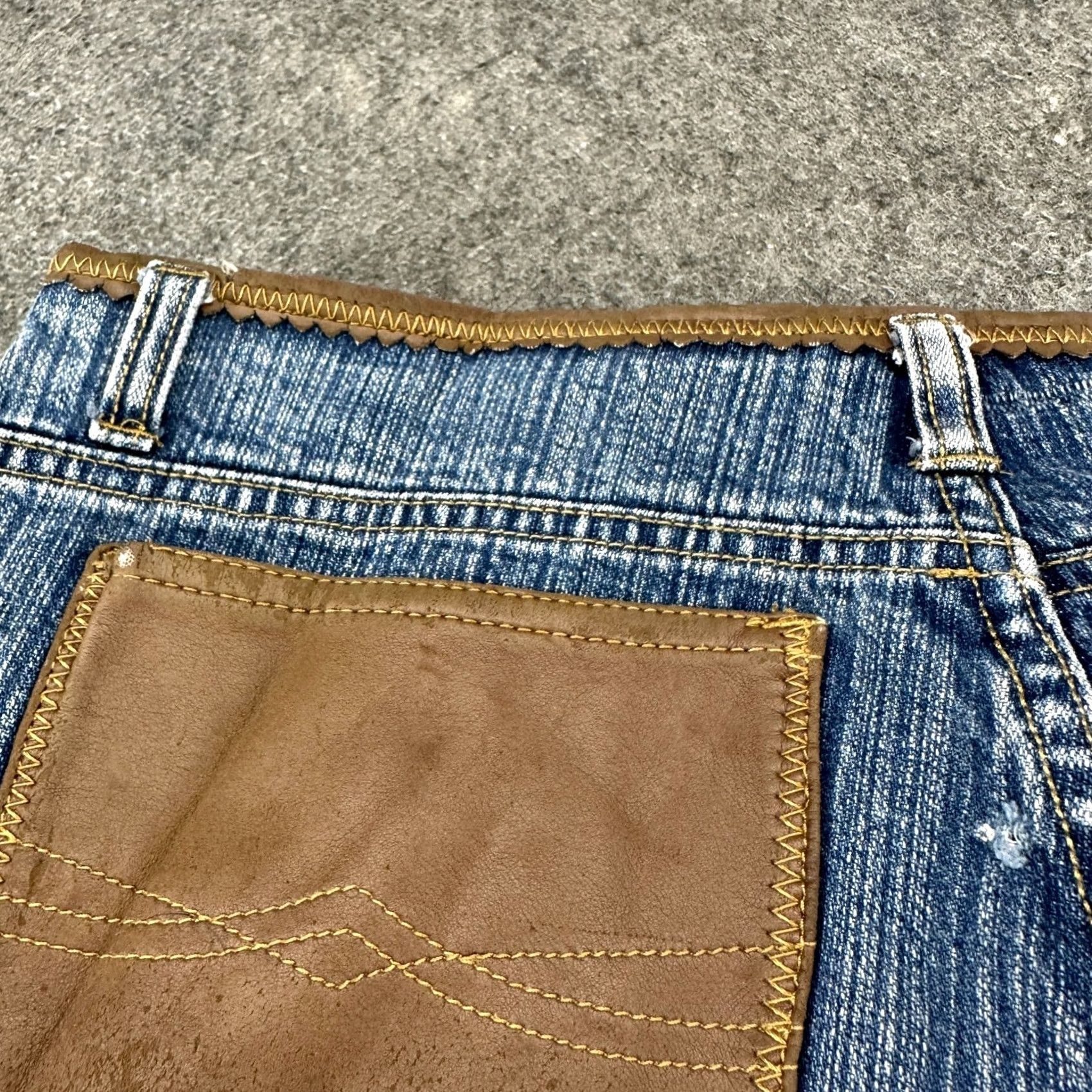 Vintage VINTAGE No Boundaries Jeans Juniors 7 Blue Flare Low Rise Faux Leather 2000s Y2K Jeans Boots Size 28" / US 6 / IT 42 - 4 Thumbnail