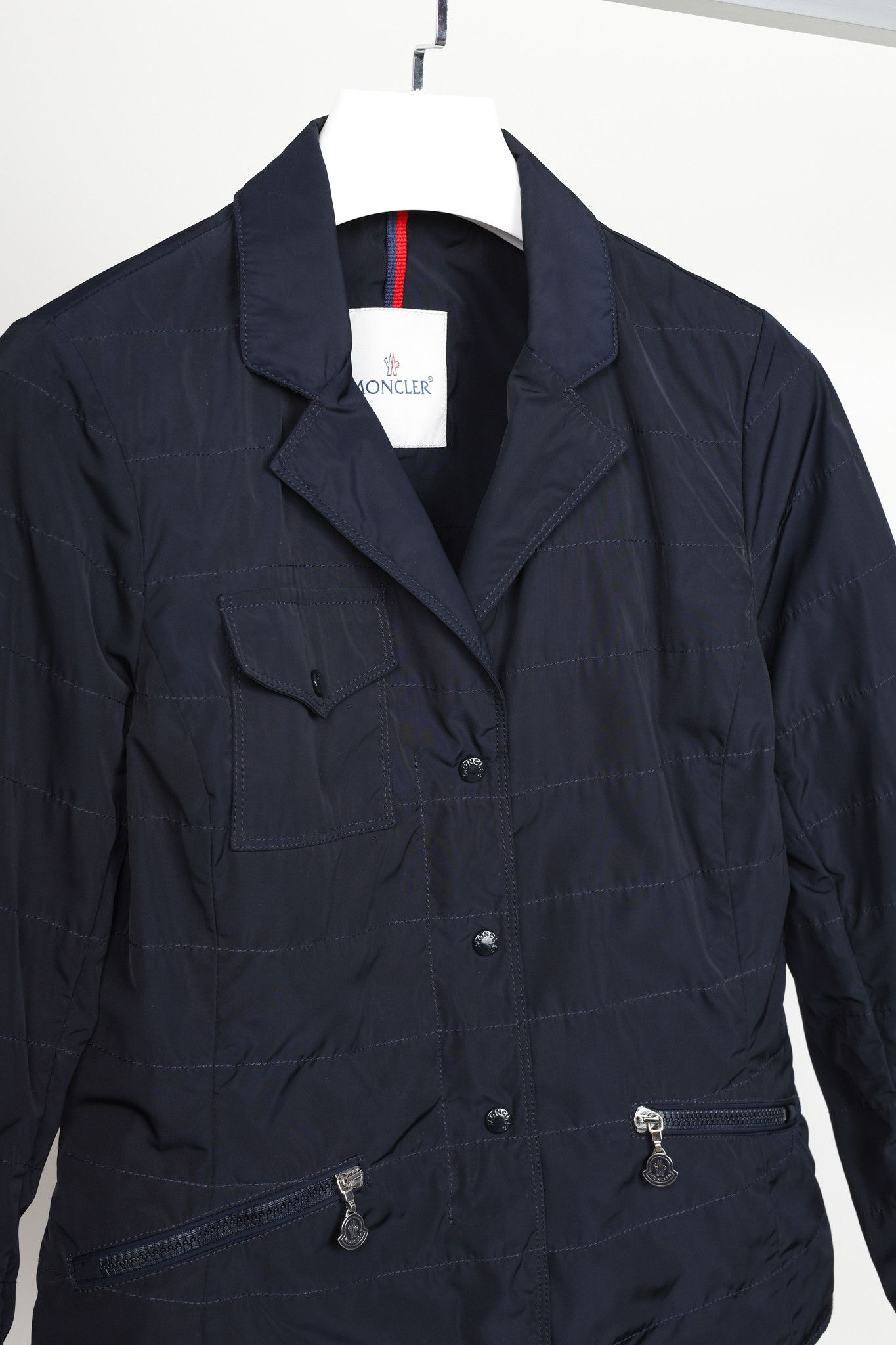 Moncler Moncler Nylon Navy Blue Jacket Blazer Size XS / US 0-2 / IT 36-38 - 3 Thumbnail