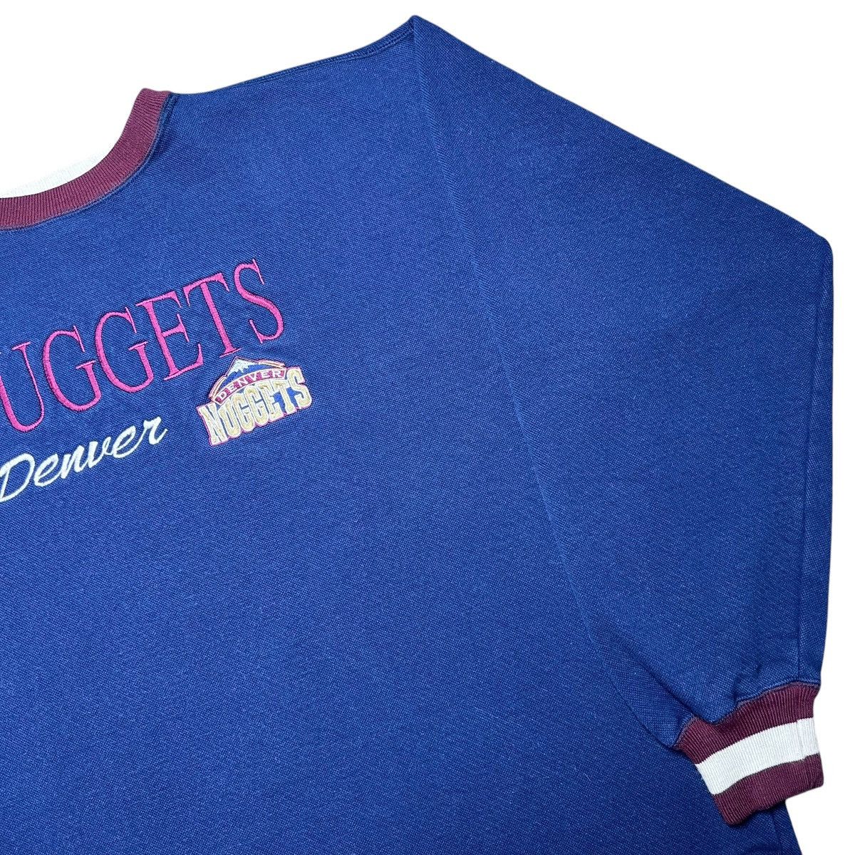 NBA × Vintage 1990s NBA Denver Nuggets Embroidered Spell Out Sweatshirt Size US L / EU 52-54 / 3 - 17 Thumbnail