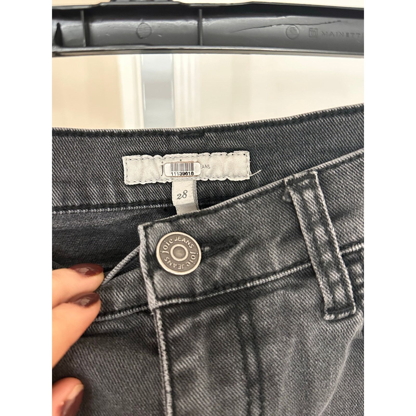 Joie JOIE Washed Onyx Pereh Studded Jeans Charcoal size 28 Size 28" / US 6 / IT 42 - 9 Thumbnail