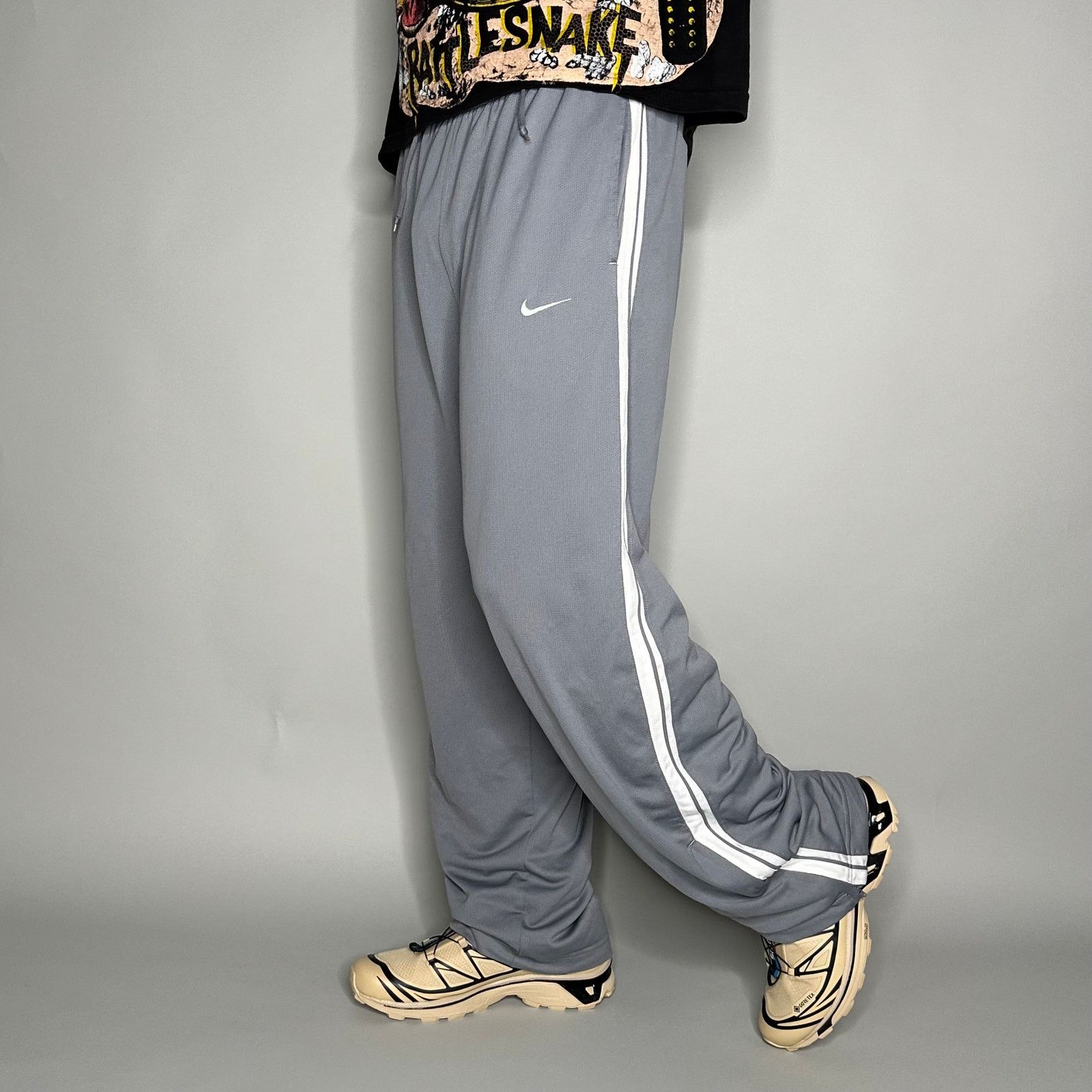 Nike Nike ACG Vintage Crazy Vintage Nike Sweatpants Light Grey Polyester Baggy Grailed