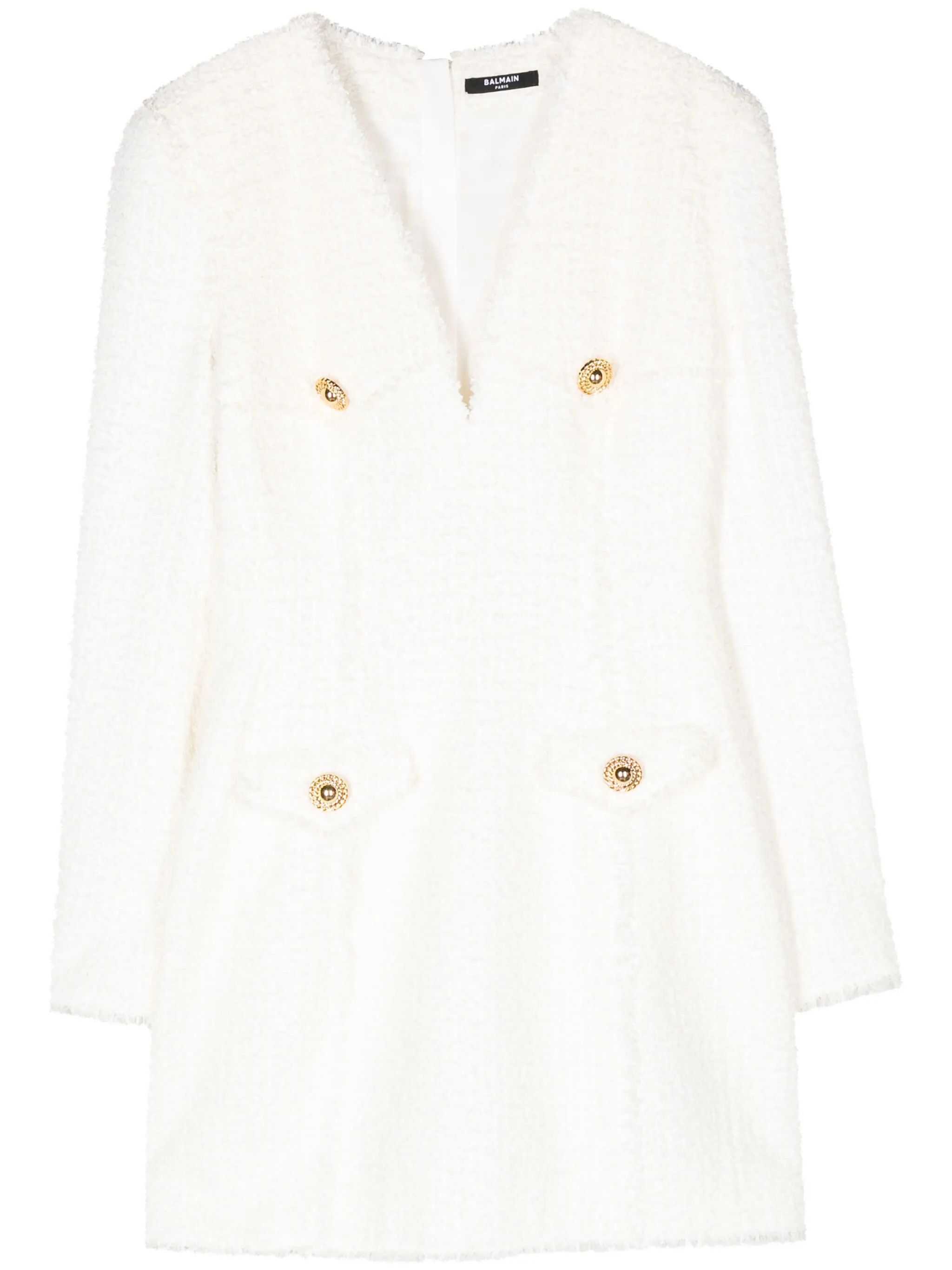 Balmain o1y0525 Mini Dress in White Size M / US 6-8 / IT 42-44 - 1 Thumbnail