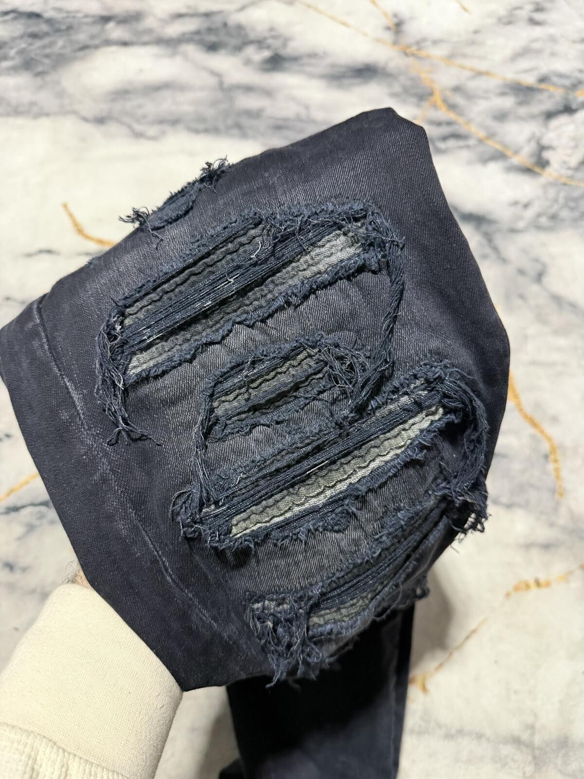 Amiri Amiri Green/Grey Thrasher Black Denim - Sz 31 Size US 31 - 2 Thumbnail