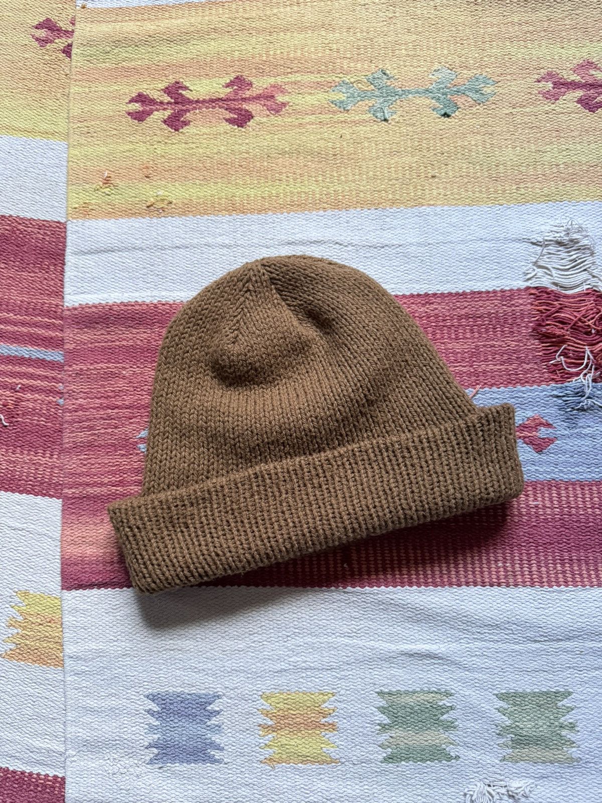 Carhartt Vintage 90’s Carhartt USA Knitted Wool Brown Winter Hat Size ONE SIZE - 3 Thumbnail