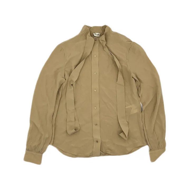 Other Saint Laurent Beige Long Sleeve Bow Tie Shirt -2507 Size M / US 6-8 / IT 42-44 - 2 Thumbnail