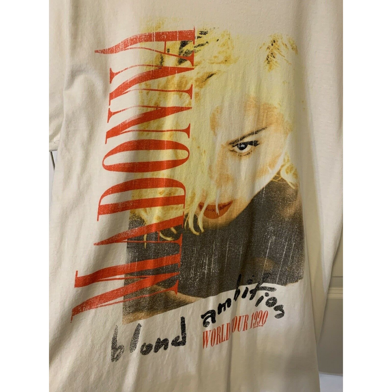 Other Madonna Vintage 1990 Blond Ambition Tour White T-Shirt Sz L Size US L / EU 52-54 / 3 - 8 Thumbnail