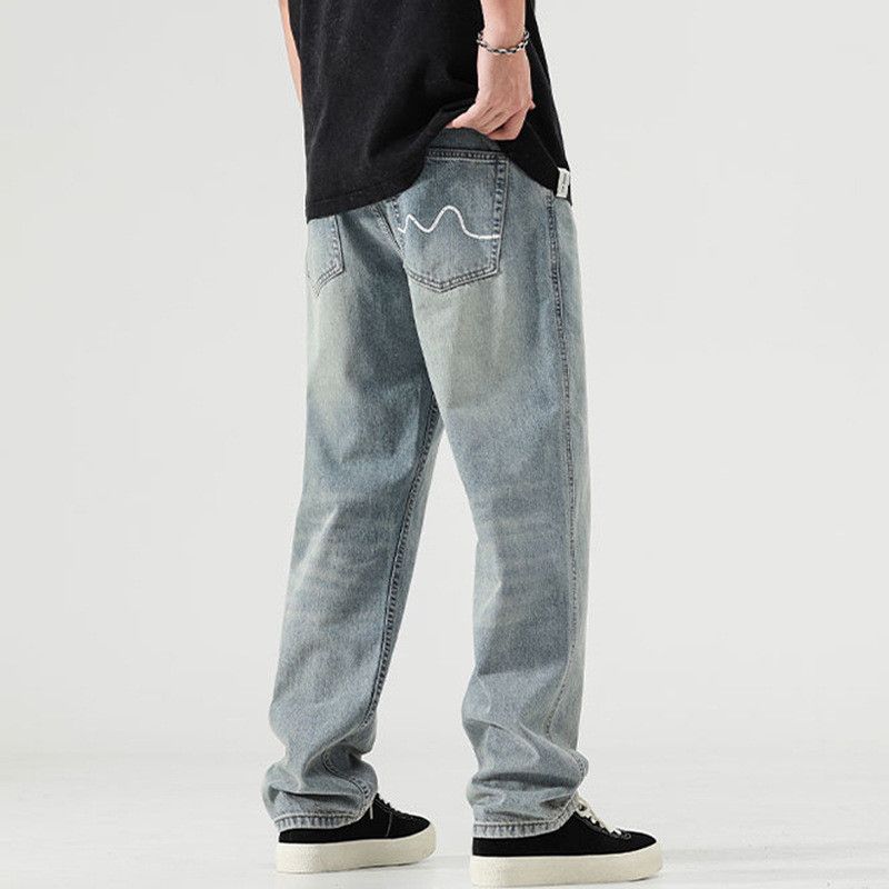Japanese Brand Men's American high street loose straight leg retro jeans Size US 32 / EU 48 - 3 Thumbnail