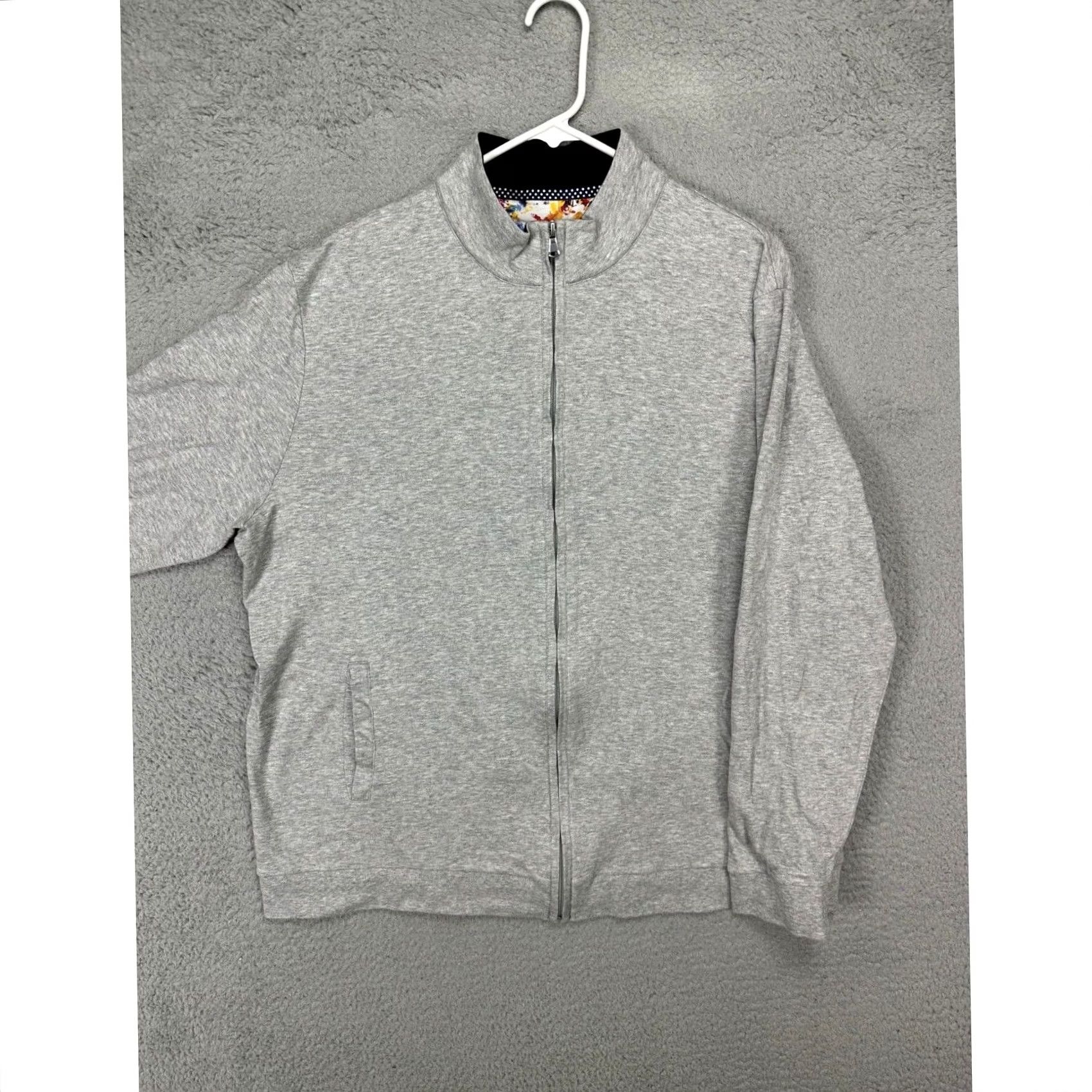 Robert Graham Robert Graham Sweater Adult 2XL Grey Classic Fit Full Zip Sweatshirt Pocket Mens Size US XXL / EU 58 / 5 - 3 Thumbnail