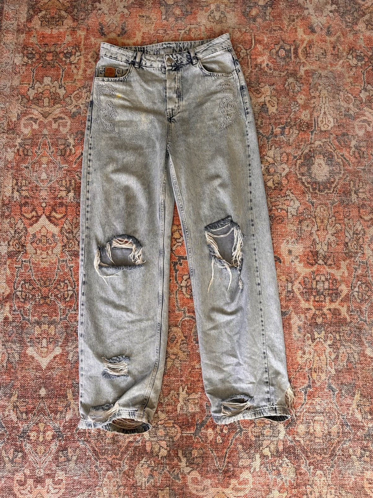 Holzweiler Holzweiler 2023 Distressed Baggy Denim Size US 30 / EU 46 - 1 Thumbnail