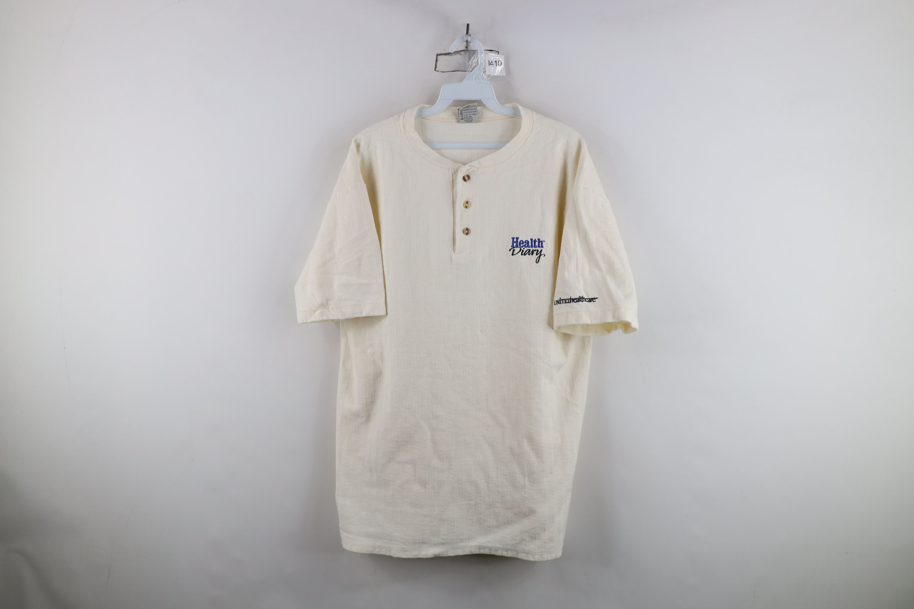 Vintage Vintage 90s Streetwear Health Diary Henley T-Shirt USA Size US L / EU 52-54 / 3 - 1 Thumbnail