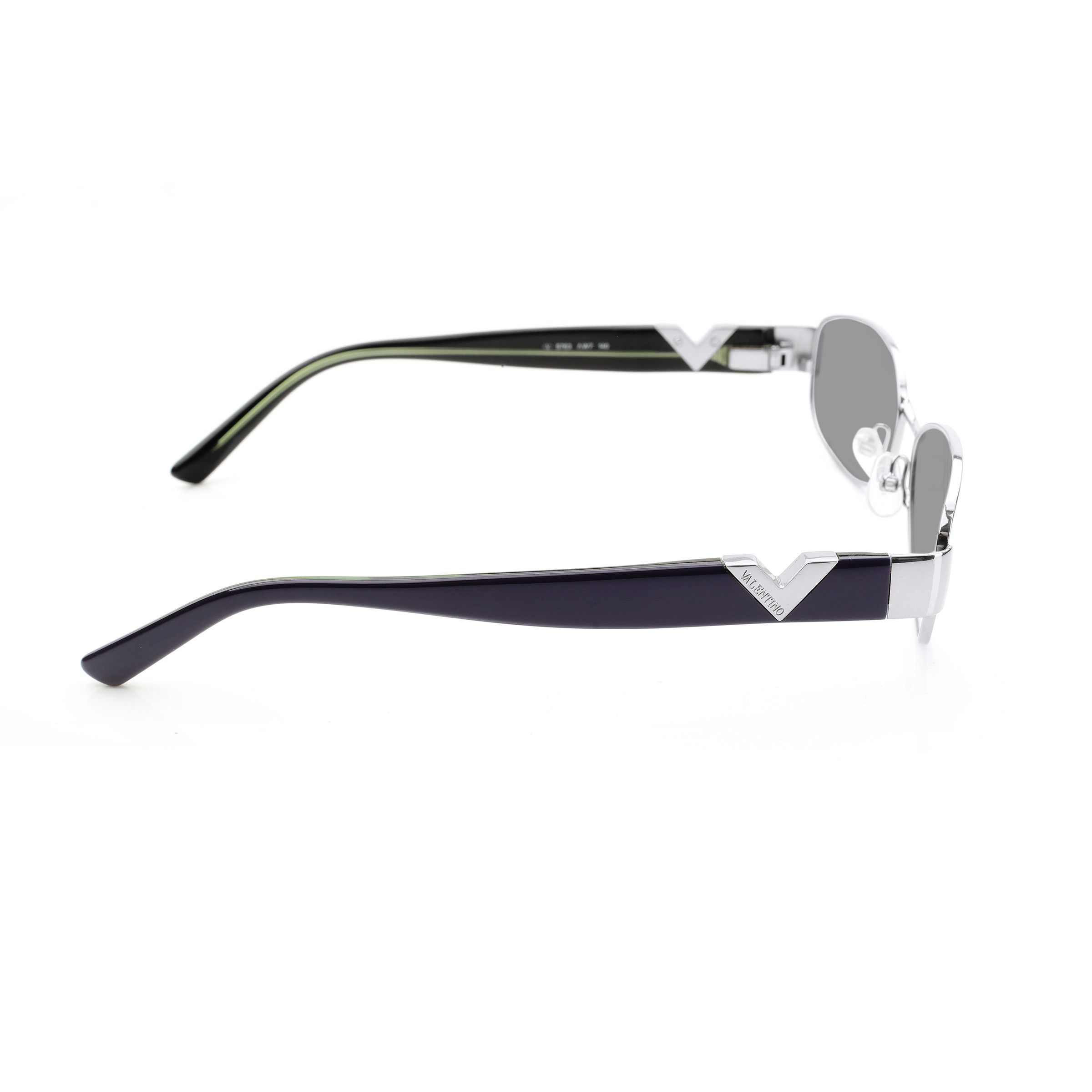 Valentino Valentino '90s Signature Purple Metal Rectangular Sunglasses Size ONE SIZE - 3 Thumbnail