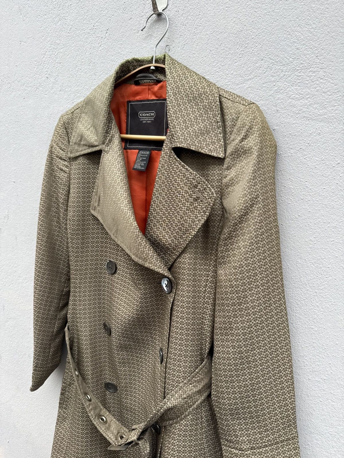 Coach COACH Iconic Brown Monogram Double Breasted Trench Coat Size S / US 4 / IT 40 - 2 Thumbnail
