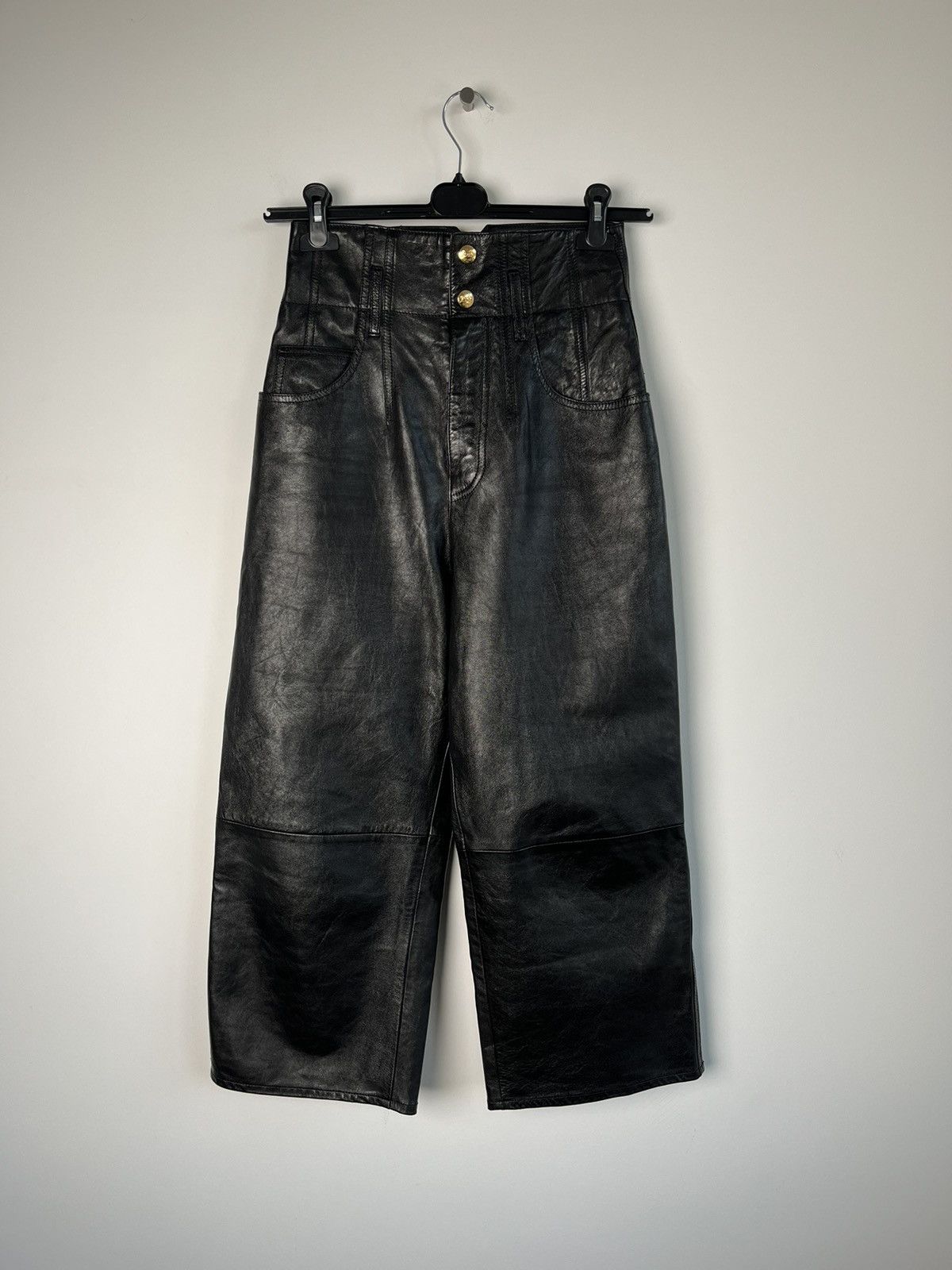Celine Jumbo Wide Leg Leather Pants by Hedi Slimane
