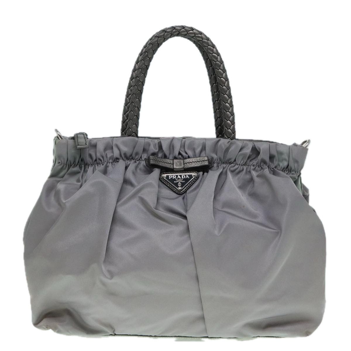 Prada Tessuto Grey Synthetic Handbag (Pre-Owned) Size ONE SIZE - 1 Thumbnail
