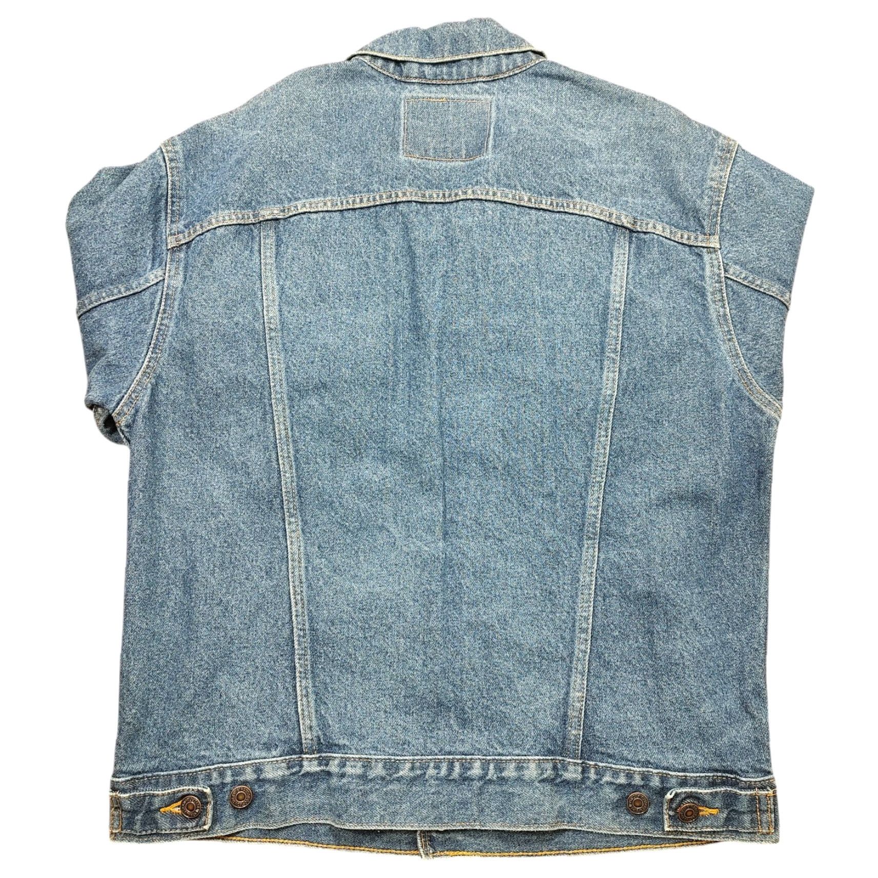 Levi's VINTAGE Levi's Denim Trucker Jacket Mens M Western Cowboy 90s 00s Blue Cotton Jacket 7112 70508 7110 80s 90s Mens M Denim Jeans Trucker Shirt/ Jacket Size US 29 - 3 Thumbnail