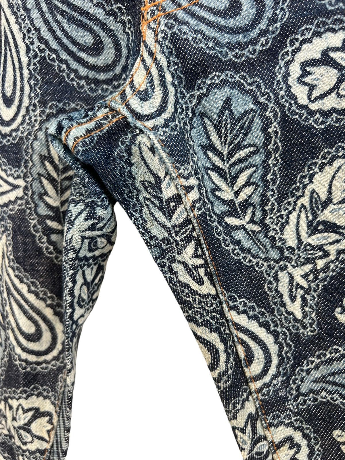 Vintage VTG 90s Ozone Community Tokyo Paisley Denim Bootcut Jeans Size US 29 - 12 Thumbnail