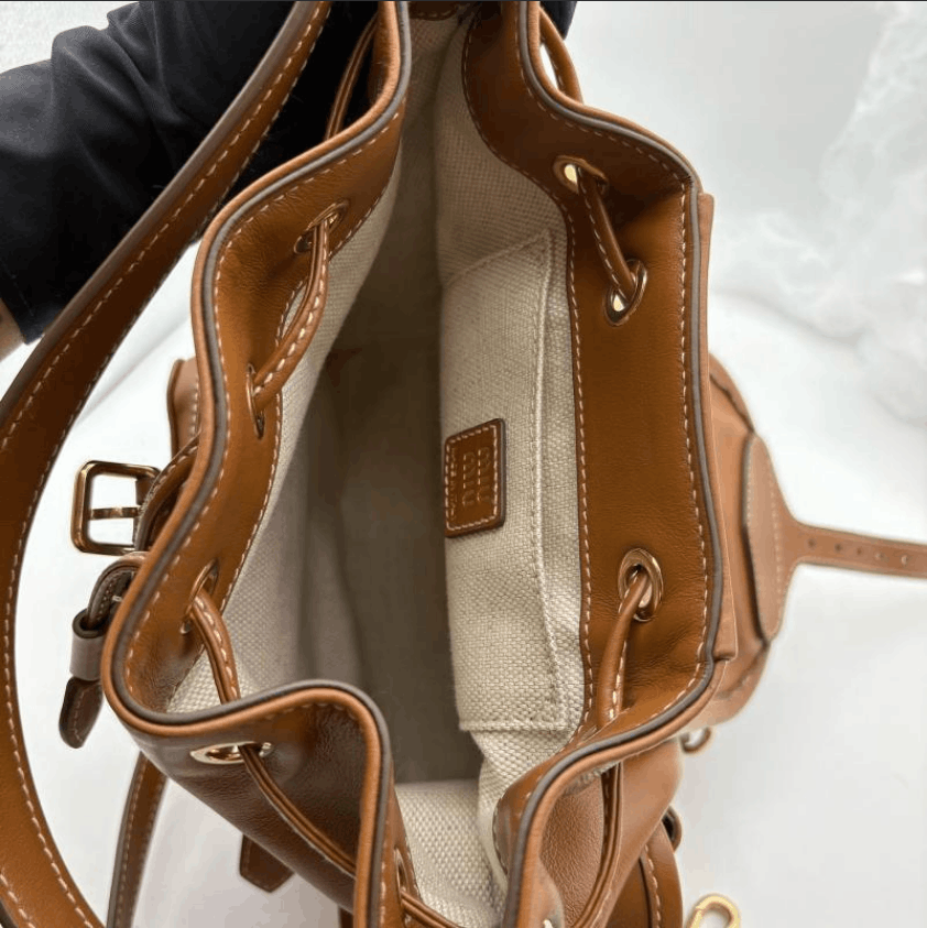 Miu Miu Miu Miu Calfskin Backpack with Engraved Logo Size ONE SIZE - 17 Thumbnail